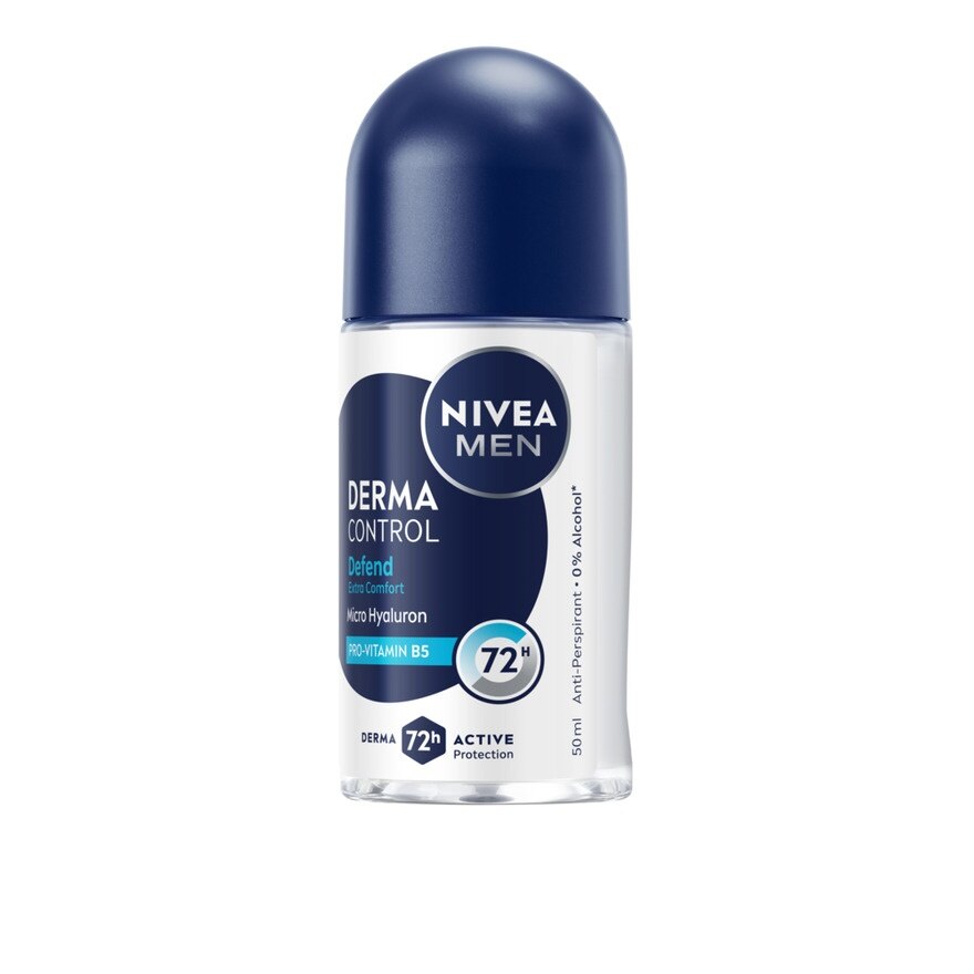 Nivea Men Roll On Derma Control Defend 50 Ml. โรลออนลดเหงื่อ ระงับกลิ่นกาย