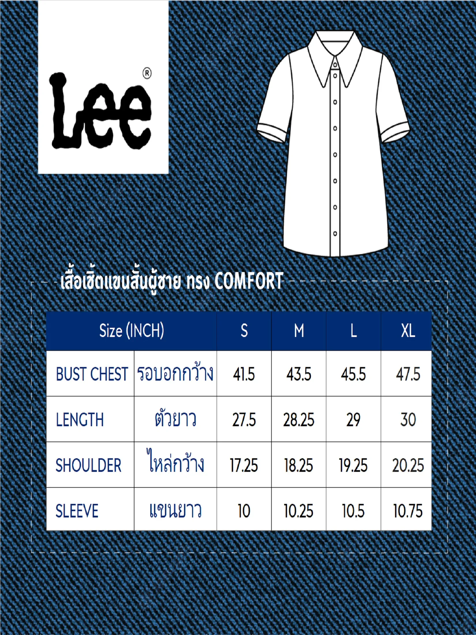 LEE Men s Shirt Short Sleeve Comfort Fit Navy