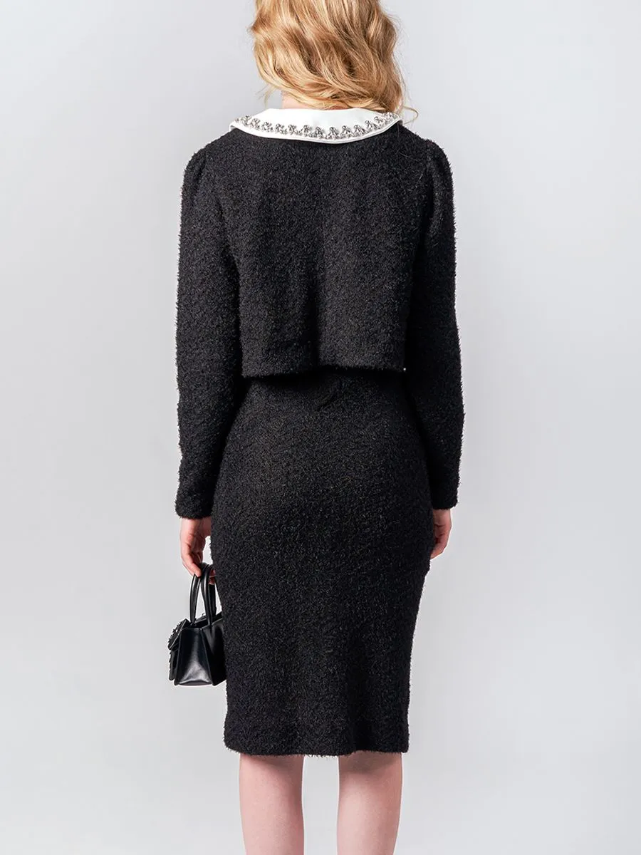 KLOSET (PF24) Women Knit Pencil Skirt Black