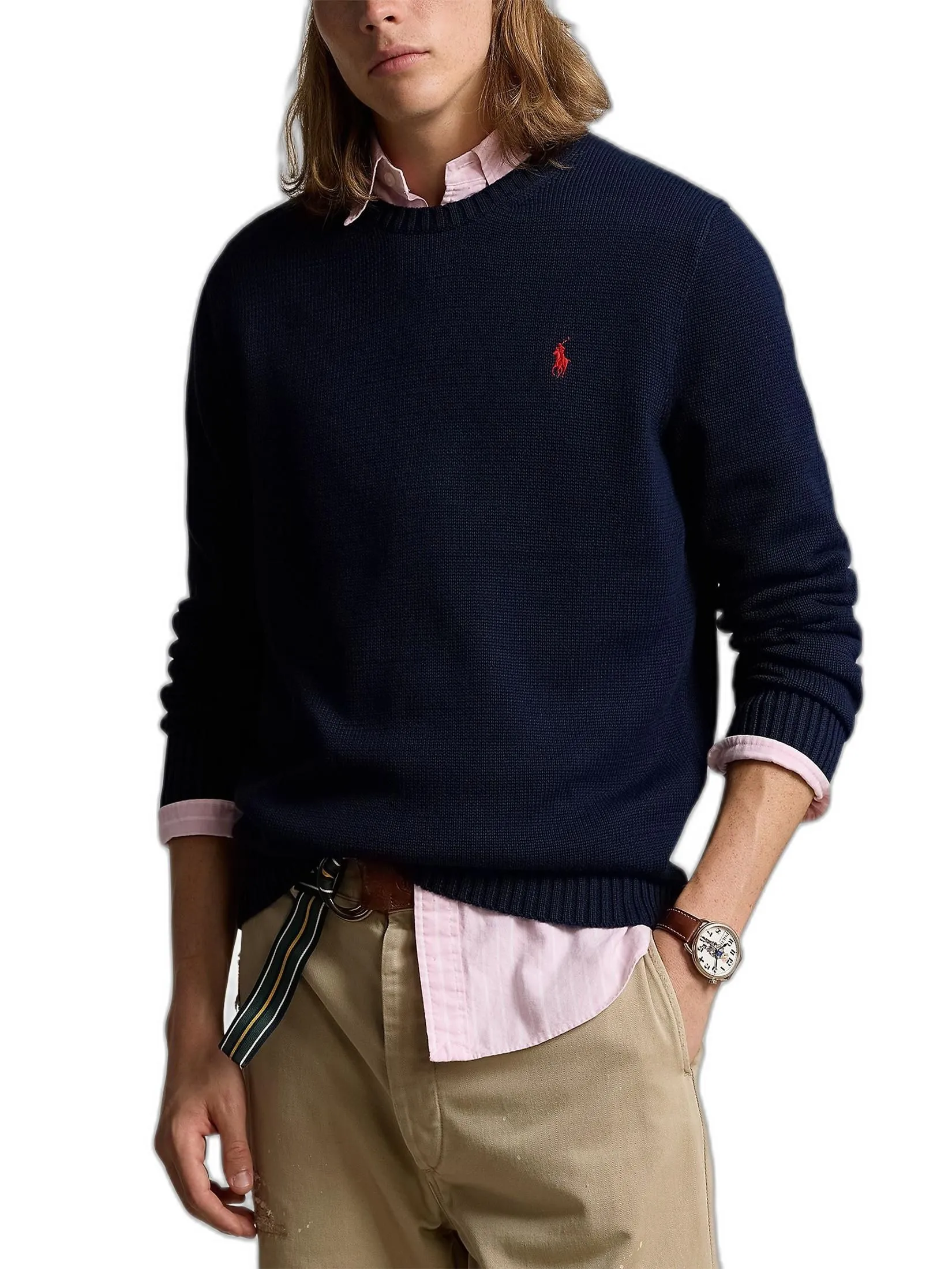 POLO RALPH LAUREN Men Pullover-Cotton Crewneck Sweater MNPOSWE16820571-Blue