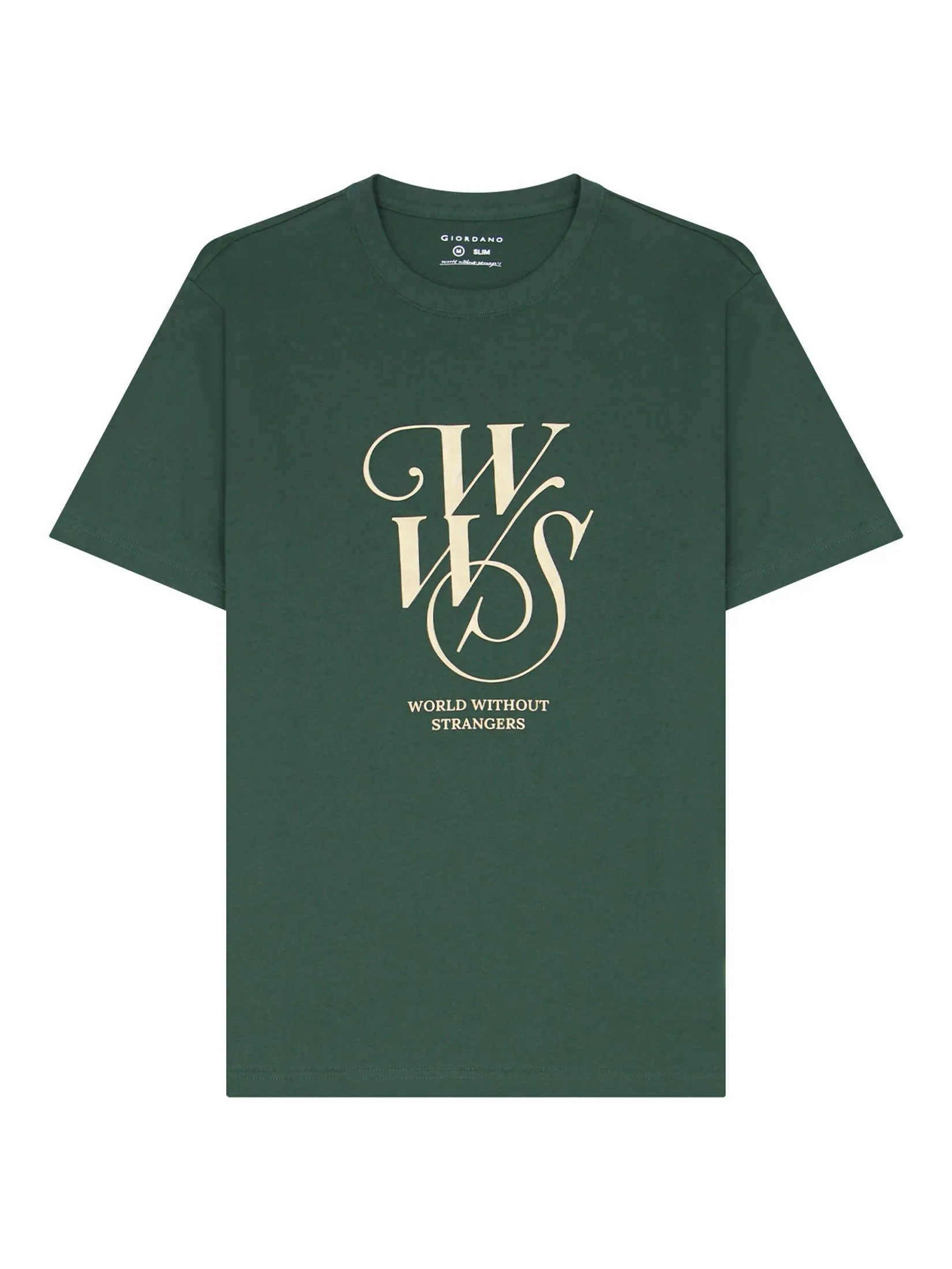 GIORDANO Men's Jersey Slim Printed Tee (WWS) Sycamore green