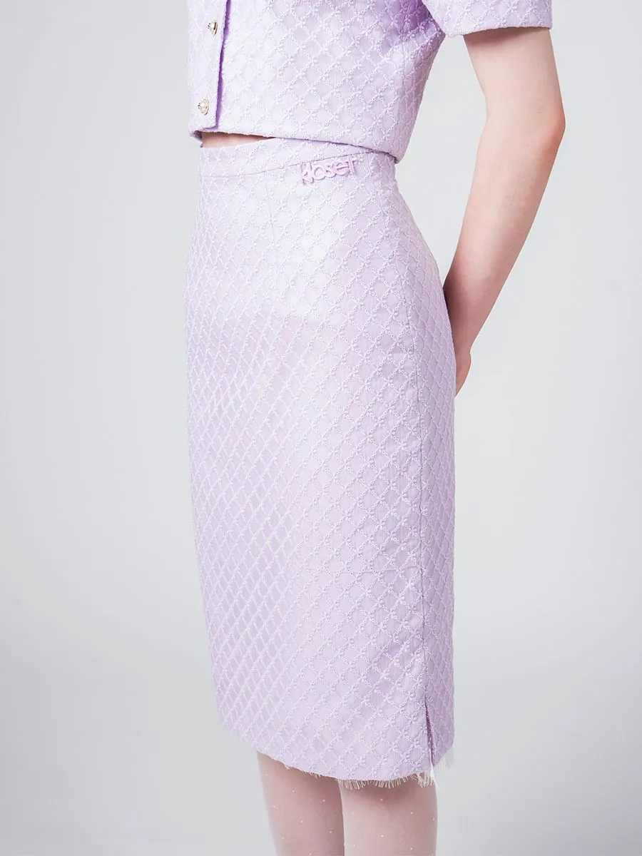 KLOSET (PF24)Lace pencil skirt Purple