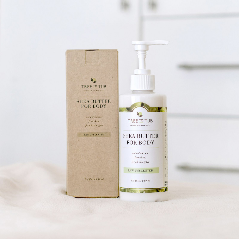 Tree To Tub, Нежный лосьон с маслом ши для очень чувствительной кожи, без запаха, 250 мл (8,5 жидк. Унции)
