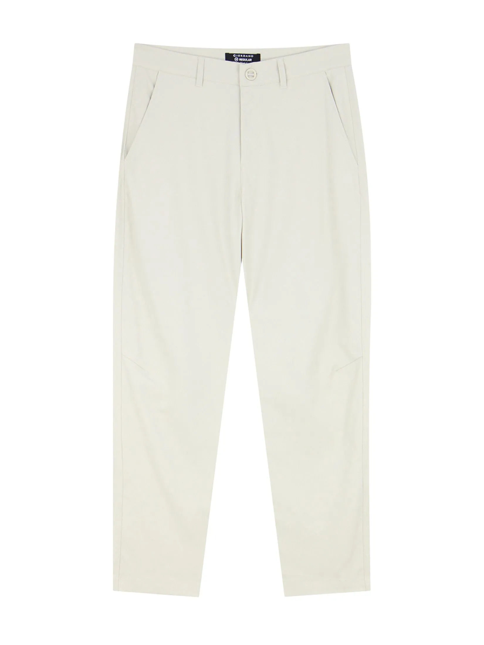 GIORDANO Men's Regular Stretch Khaki Pants Creamware khaki