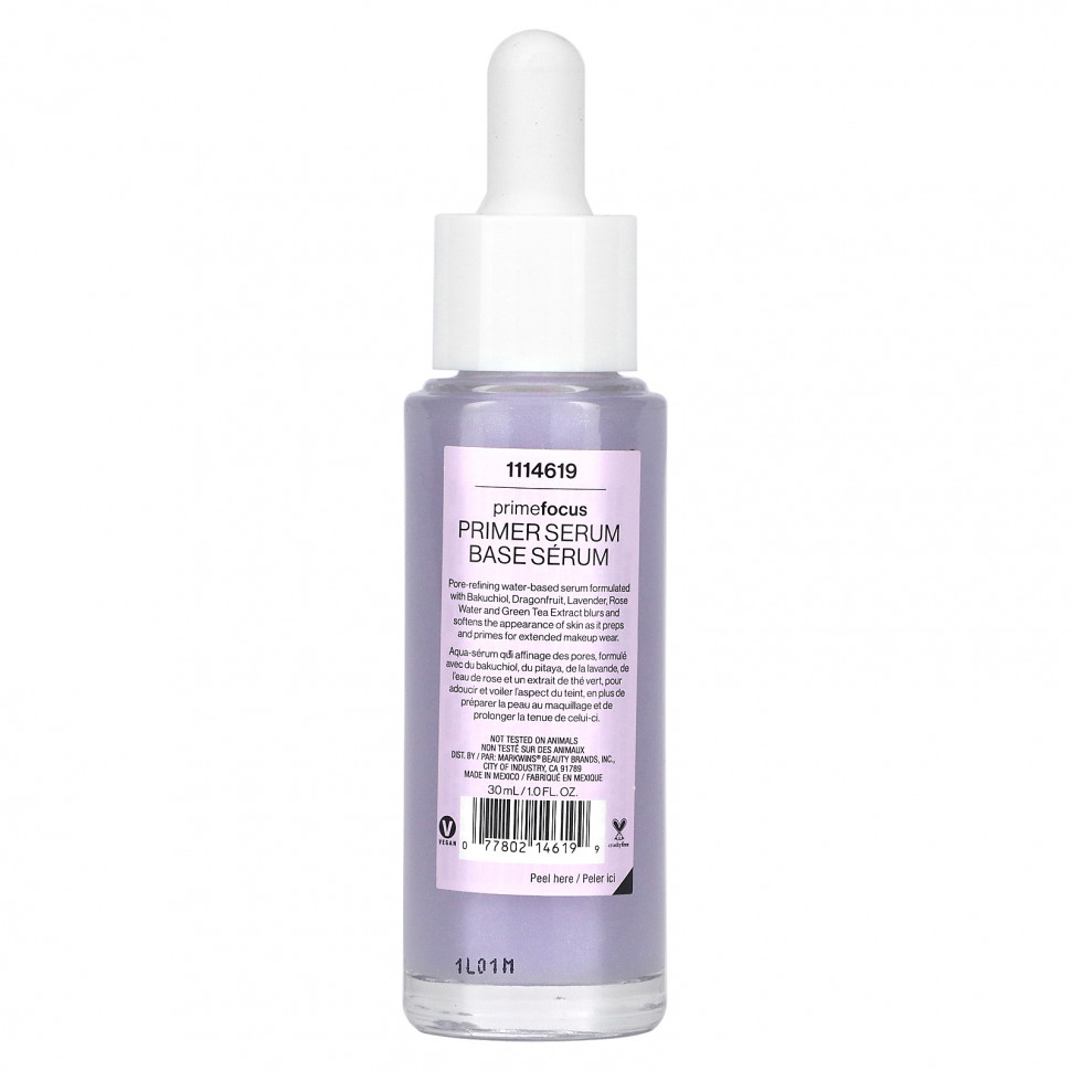 wet n wild, PrimeFocus, сыворотка-праймер, сужение пор, 30 мл (1 жидк. Унция)