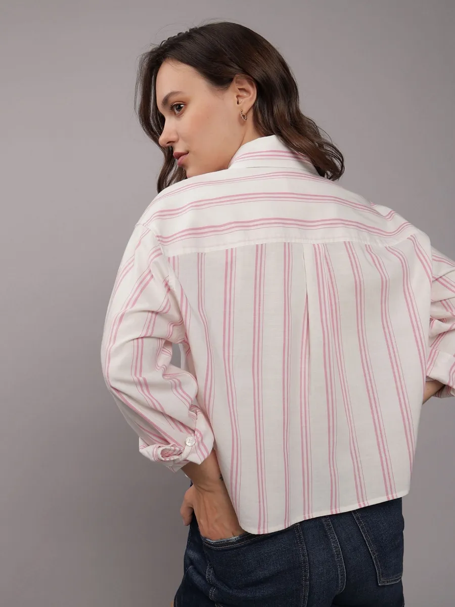 AMERICAN EAGLE WOMEN CORE ST HEM CROPPED PREP 615 PINK