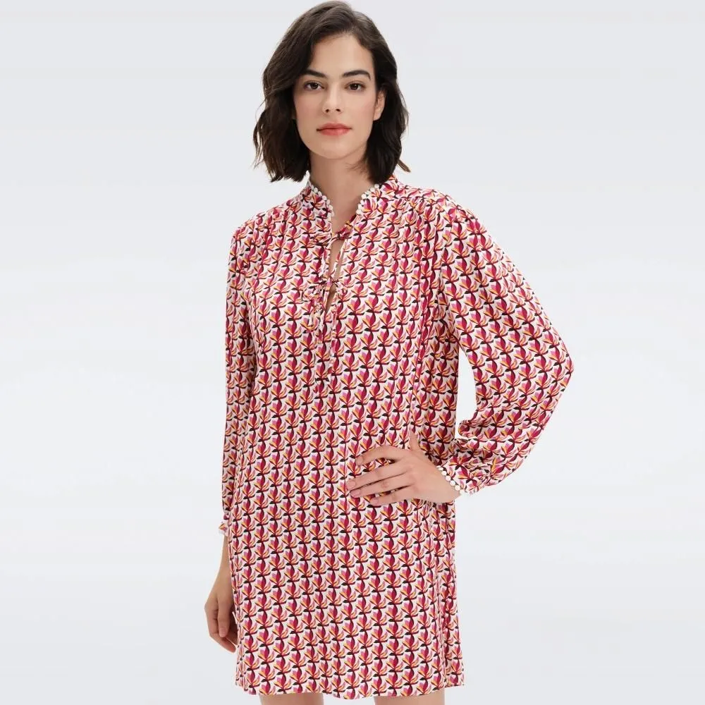 DIANE VON FURSTENBERG DVF PRUDENCE DRESS FLEURGEO SIGNATURE PINK