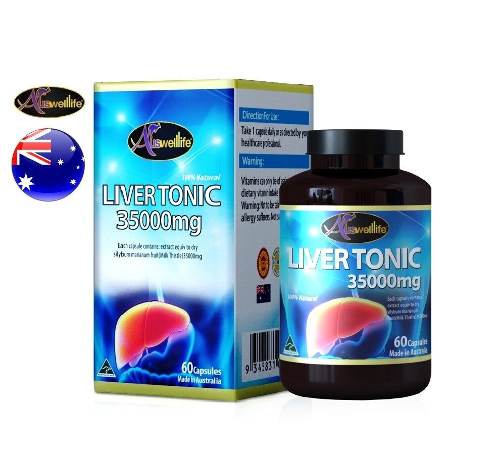 Тоник для печени Auswelllife Liver Tonic 35000 mg. 60 капсул Австралия