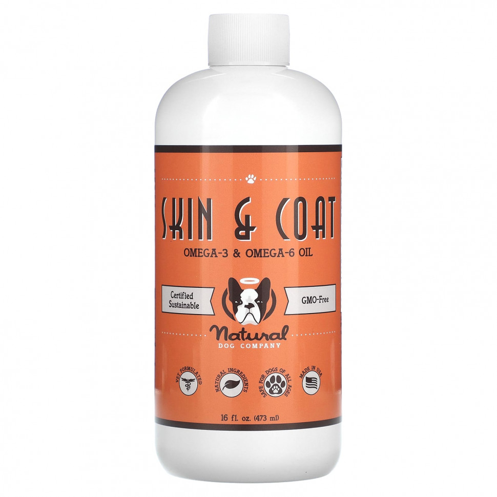 Natural Dog Company, Skin & Coat, масло омега-3 и омега-6, 473 мл (16 унций)