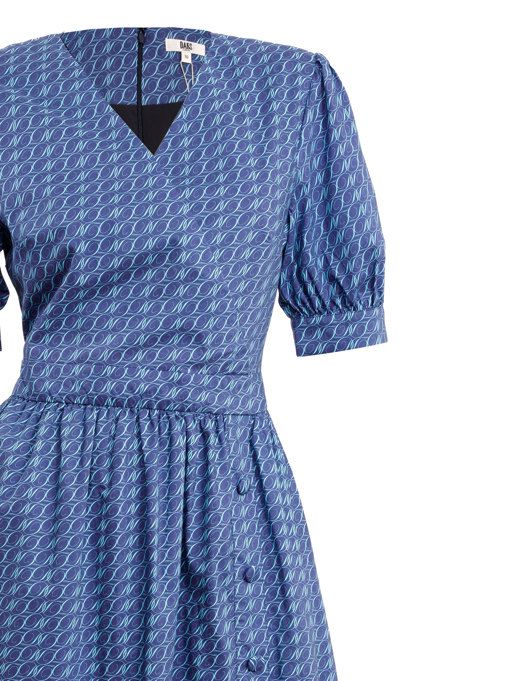 DAKS Women Short  Sleeve Dress Regular Fit Dark Blue