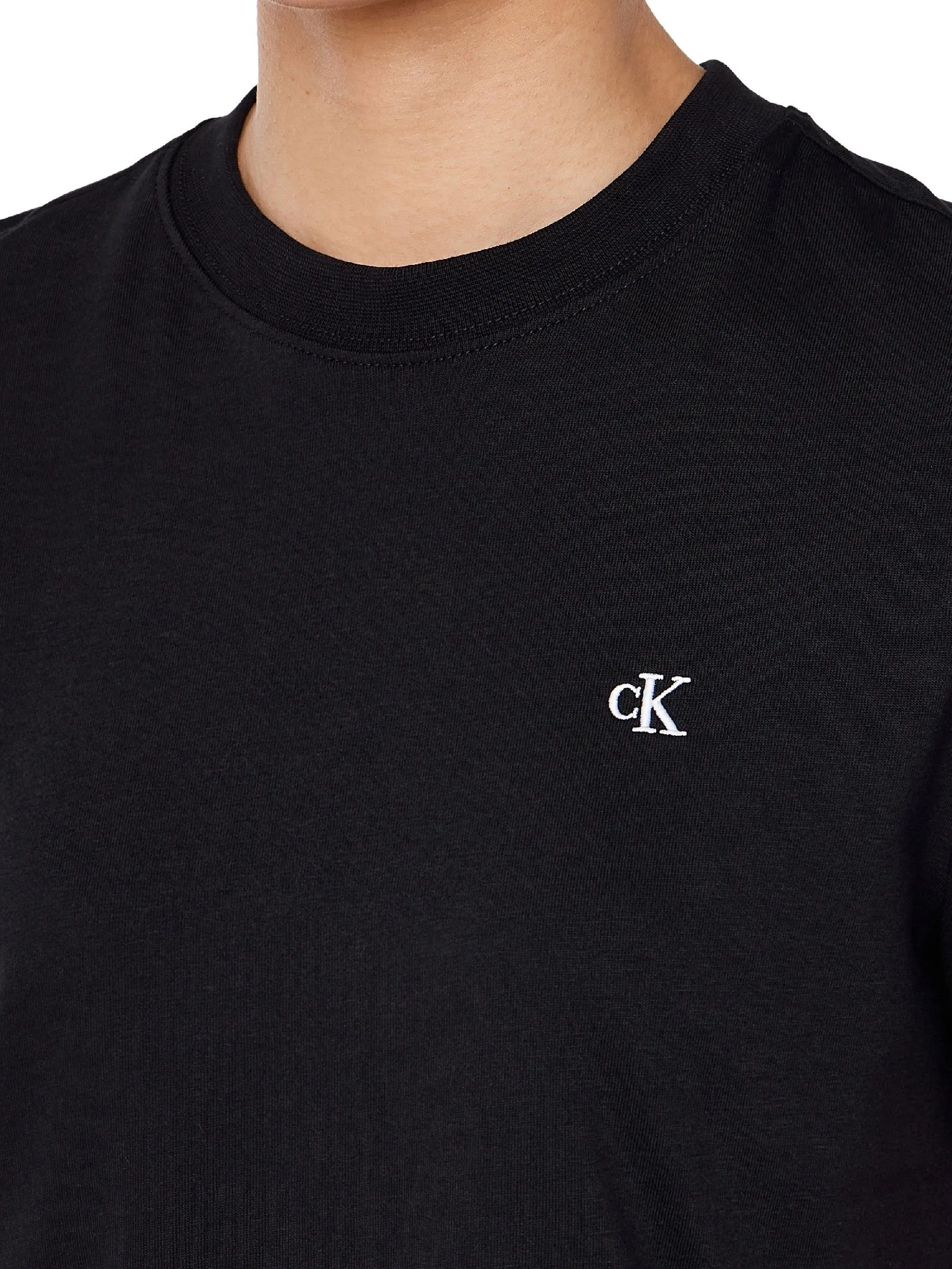 CALVIN KLEIN Women's Archive Logo Crewneck Short Sleeve T-Shirt Black