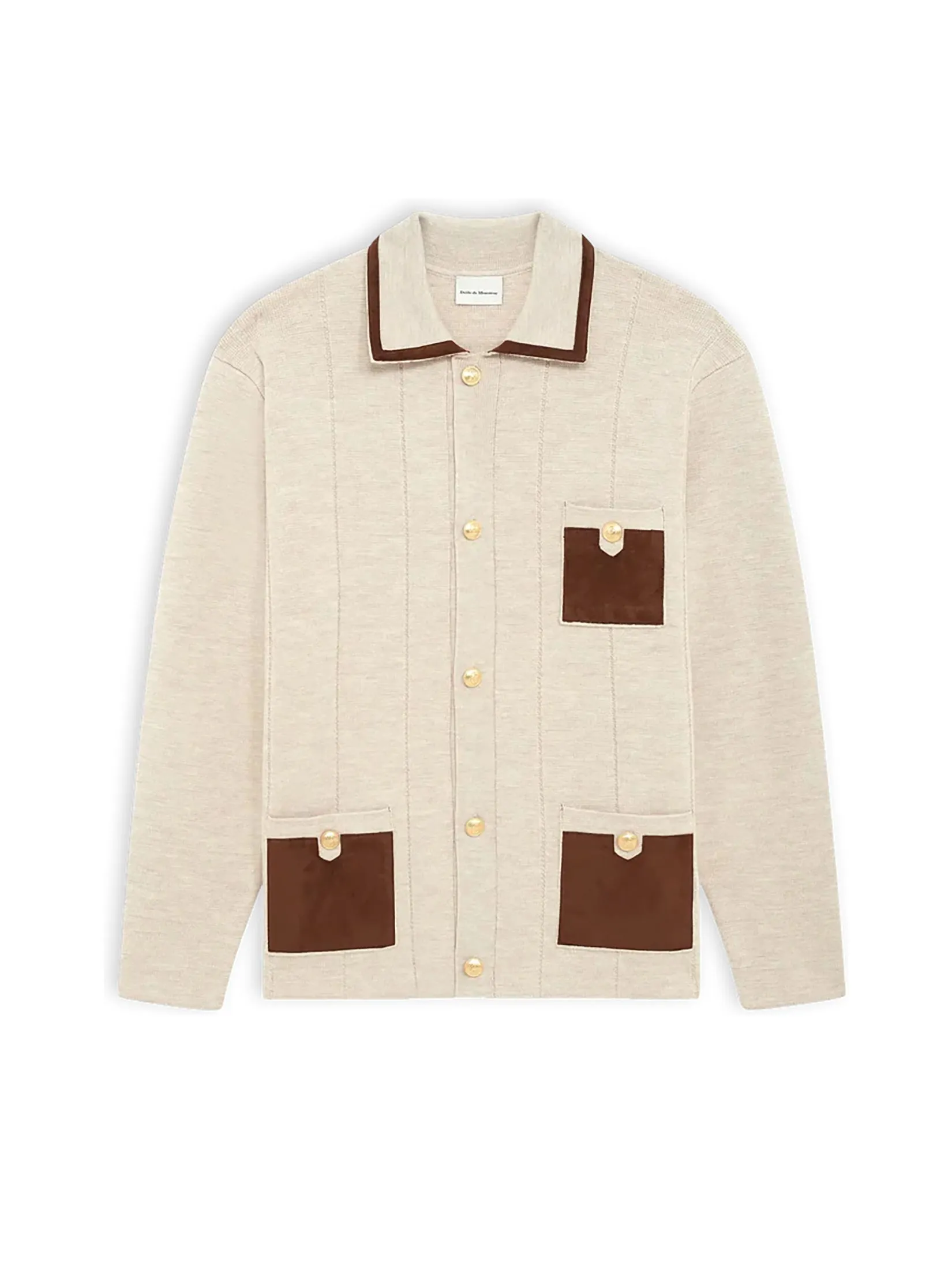 DROLE DE MONSIEUR Men Cardigan The Pocket Cardigan Beige Size - M