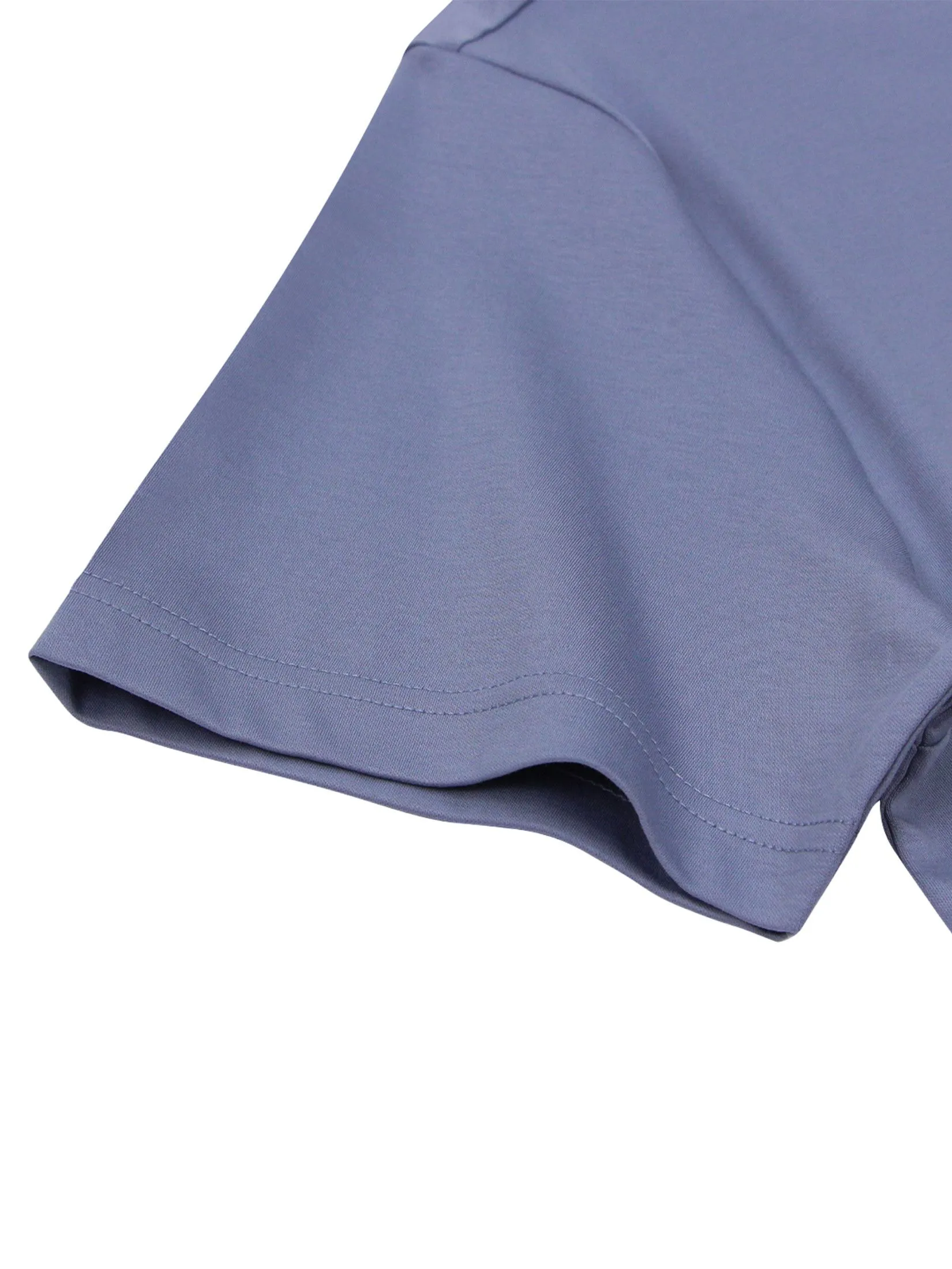 GIORDANO Men's Slim Cotton Embroidery Tee (Liquid Touch) Troposhere purple