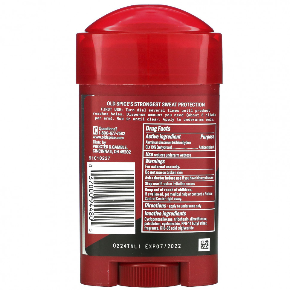 Old Spice, Дезодорант-антиперспирант для защиты от пота, мягкое твердое вещество, насыщенный вкус, 73 г (2,6 унции)