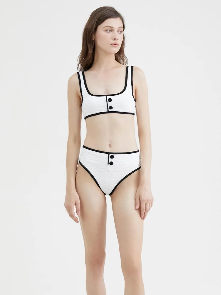 KLOSET (KK22)Recycled Bralette Bikini Set white