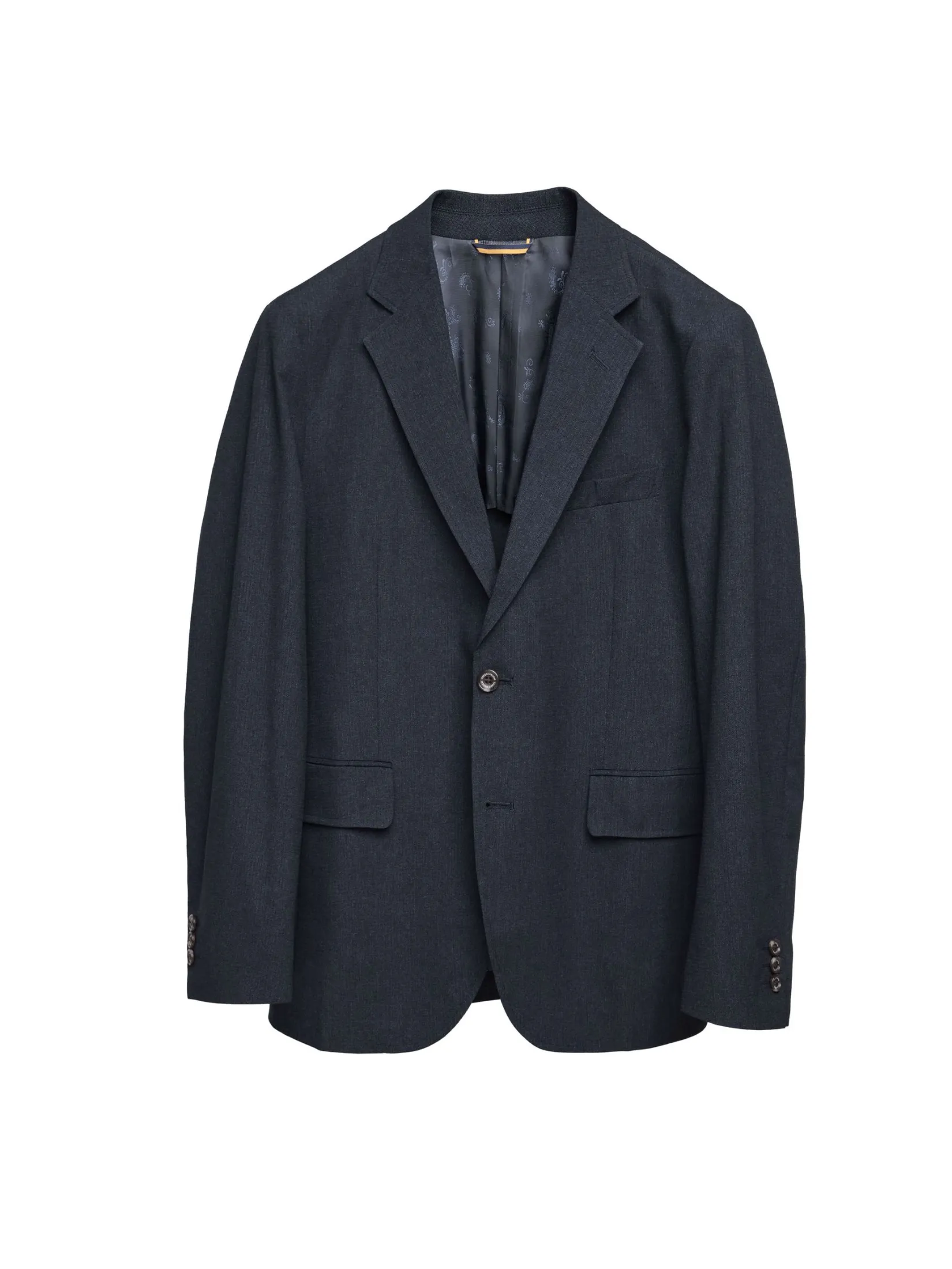 TAKEO KIKUCHI MEN NAVY CS PRIMEFLEX DOTAIR PLAIN WEAVE JACKET