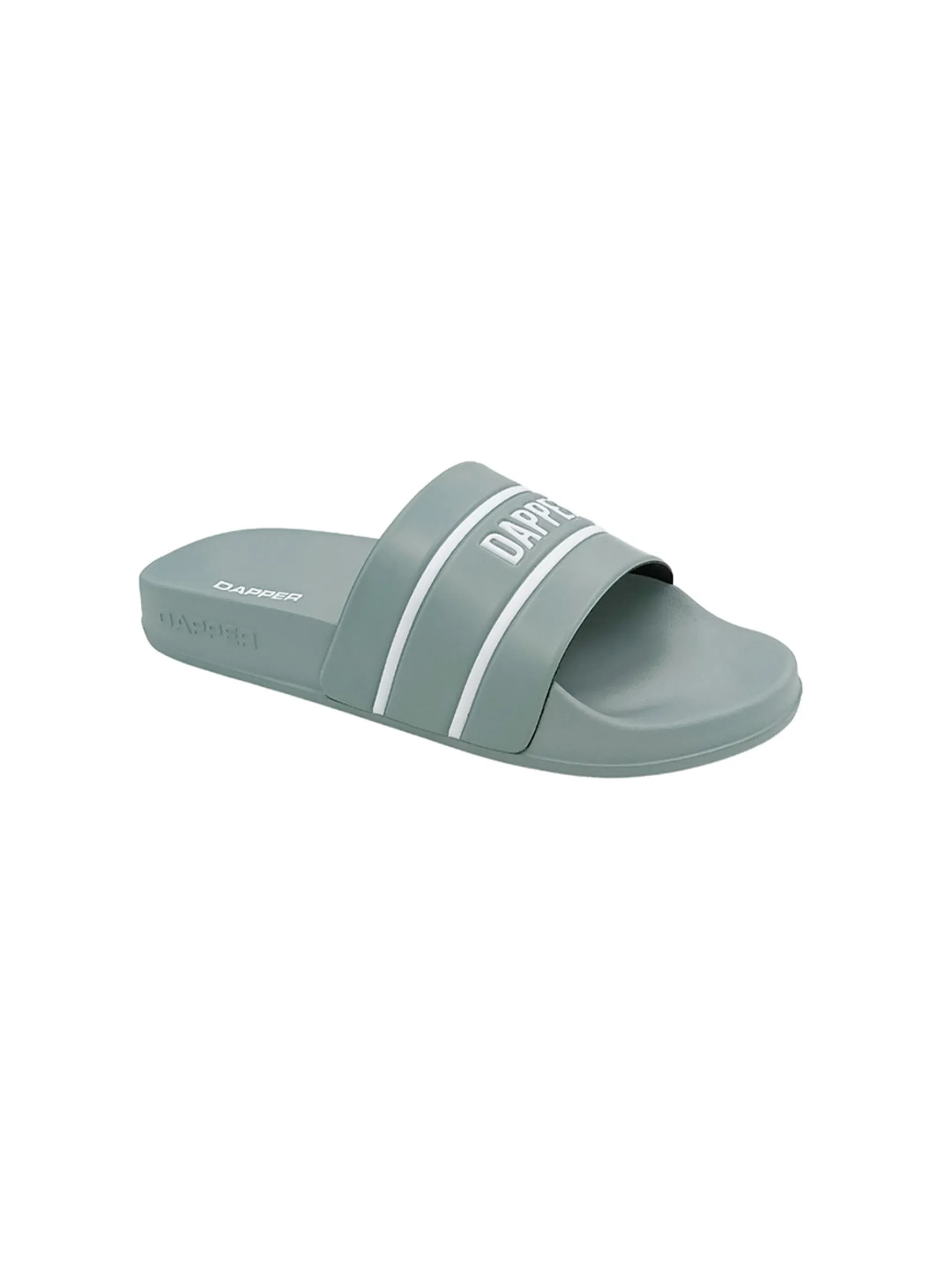 DAPPER DAPPER Logo Stamp Pool Slide Sandals Aqua Blue