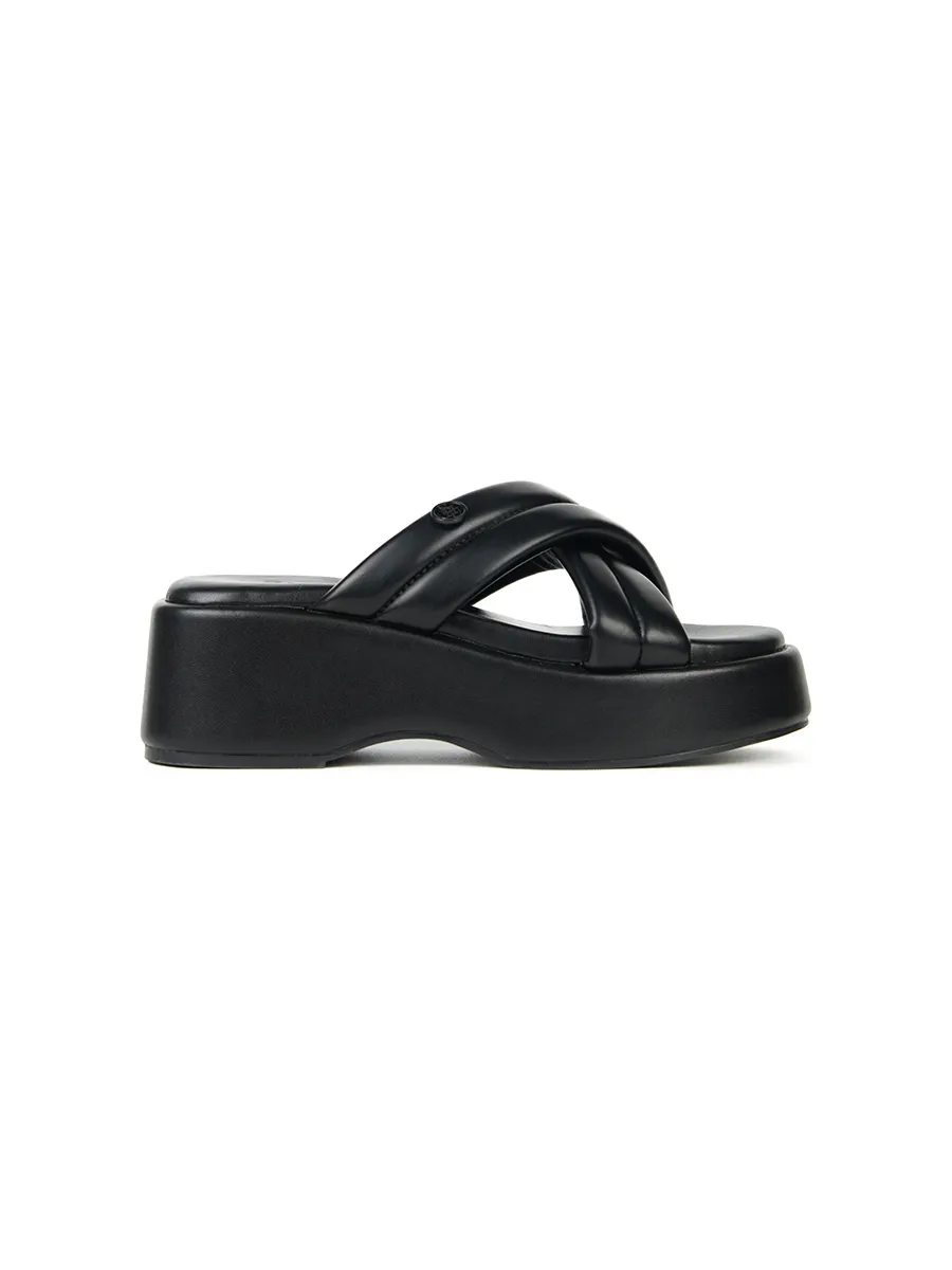 SHU WOWEN  BEDDY 2.5" TINY SIGNET CROSS WEDGES - BLACK
