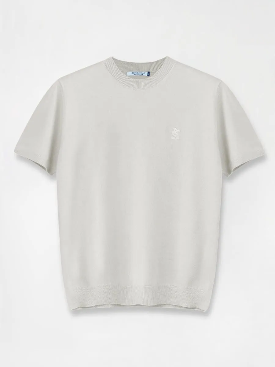 BEVERLY HILLS POLO CLUB Cream CREW NECK SWEATER MEN