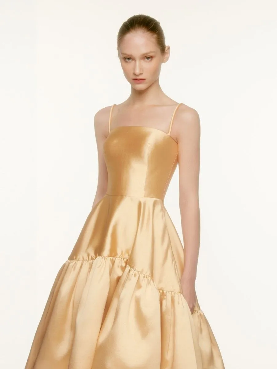 ASAVA (AW23) Taffeta Tiered Women Dress Yellow
