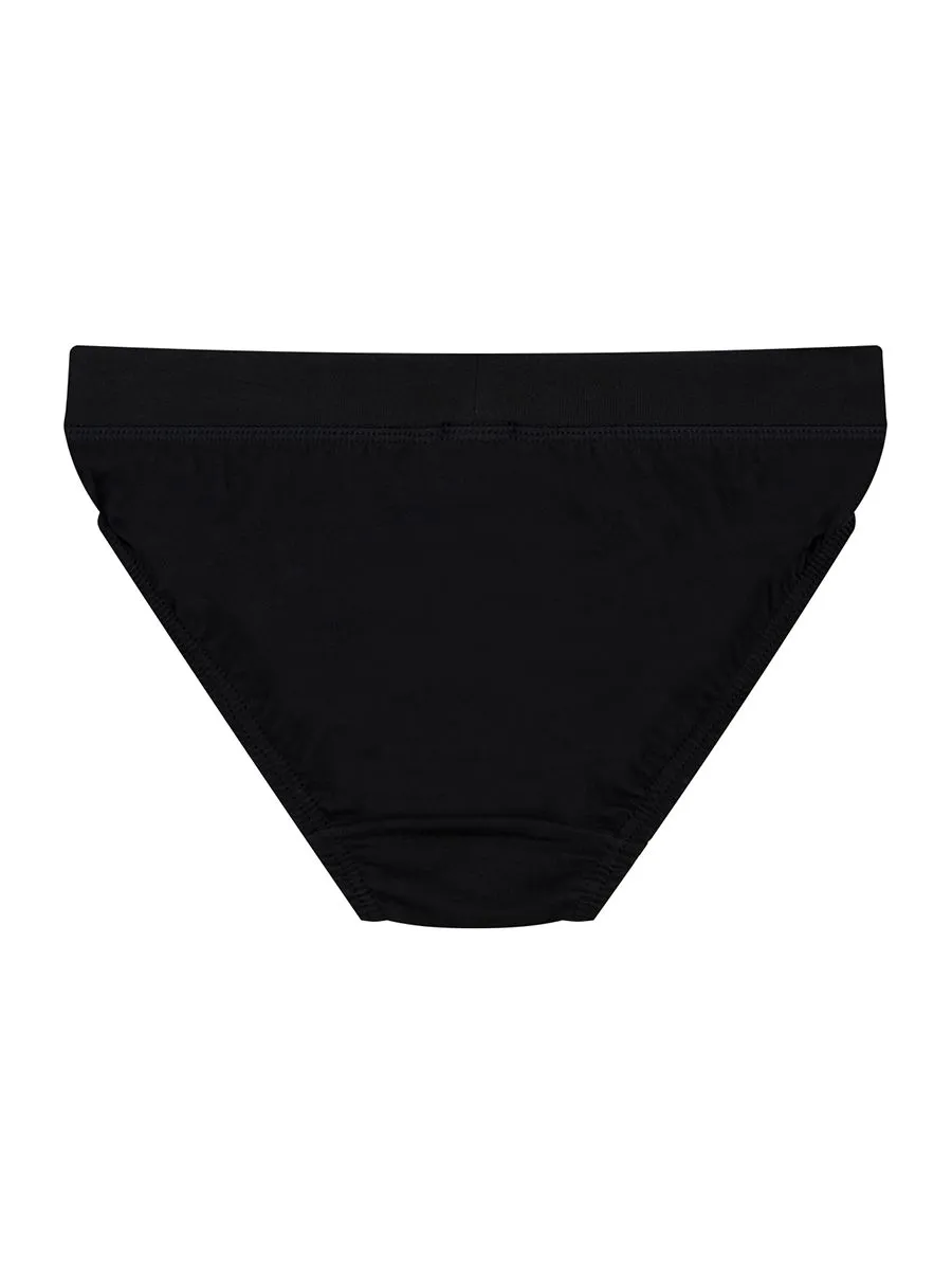 GIORDANO Men's 100% Cotton briefs elastic waistband(3pcs/pack) Black
