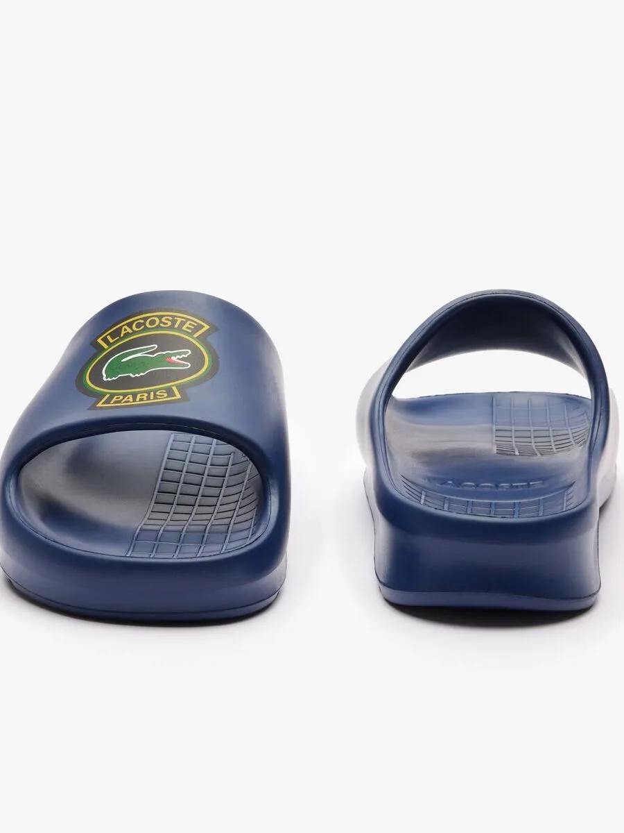 LACOSTE Navy Men’s Serve Slide 2.0 Logo