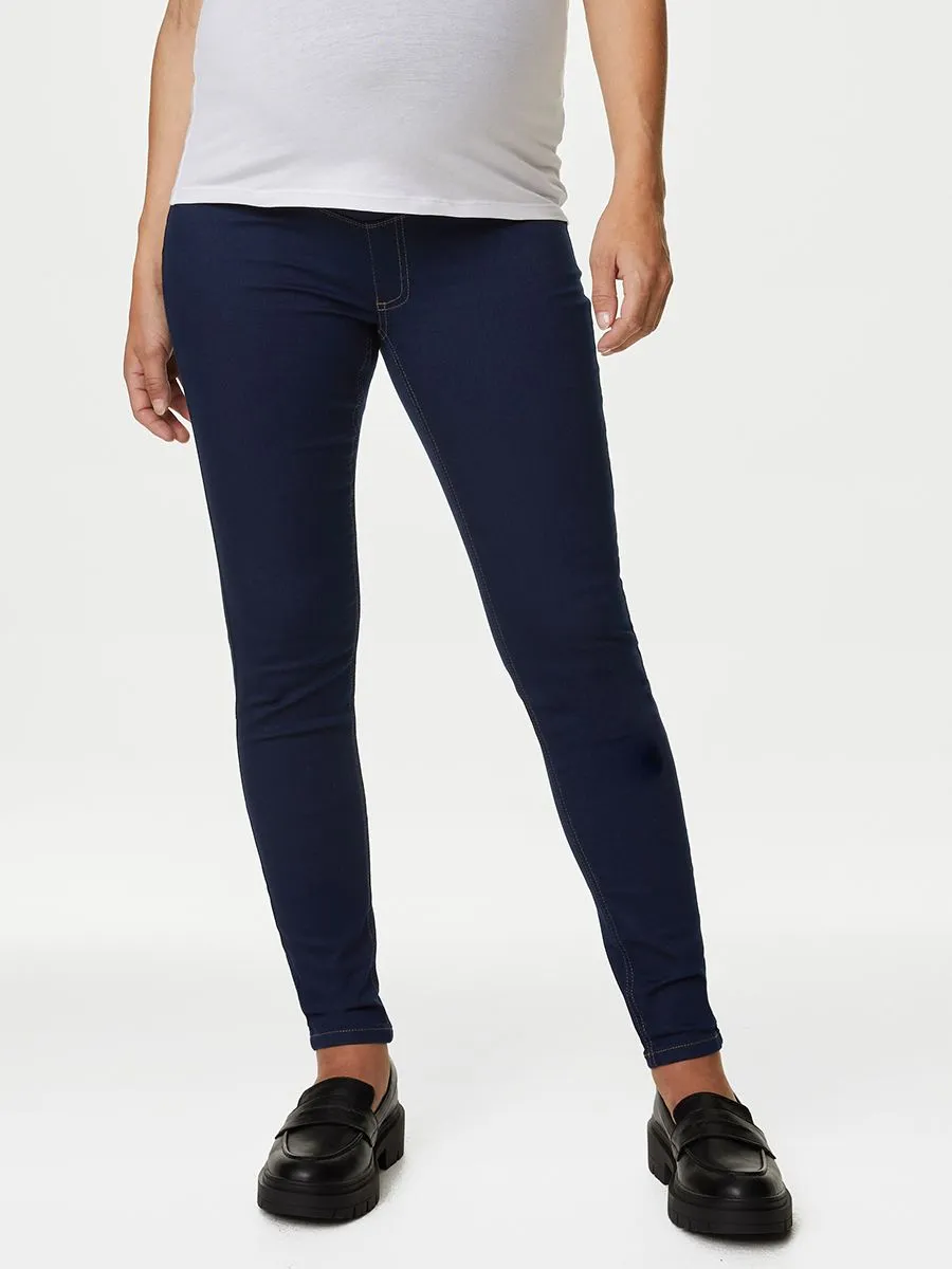 MARKS & SPENCER Women Jeggings Maternity Over Bump Indigo Mix