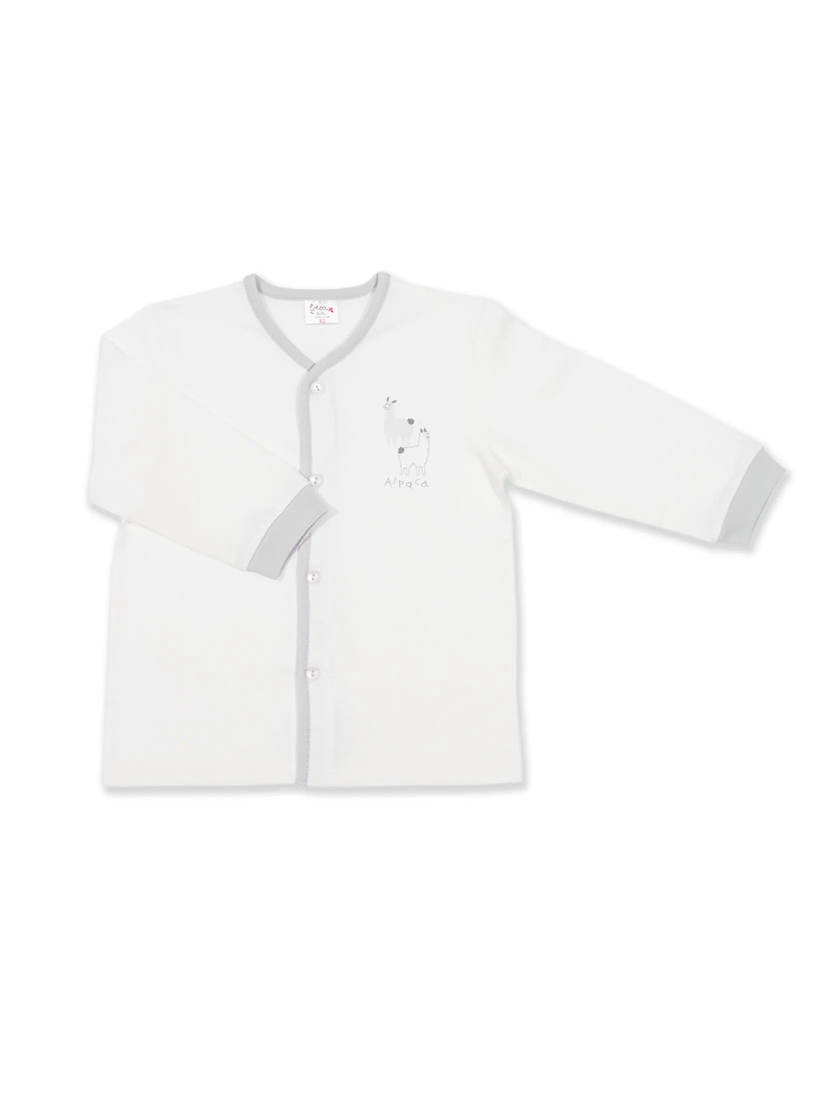 AUKA Gray ,Infant and Todddler Long-sleeved Open shoulder T-shirt, Auka Cocoa Alpaca. Size - 80