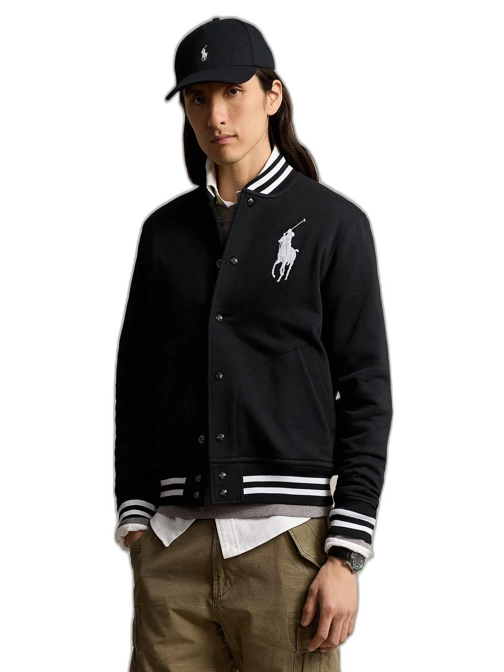 POLO RALPH LAUREN Men Jacket-Big Pony Fleece Baseball Jacket MNPOKNI16824057-Black