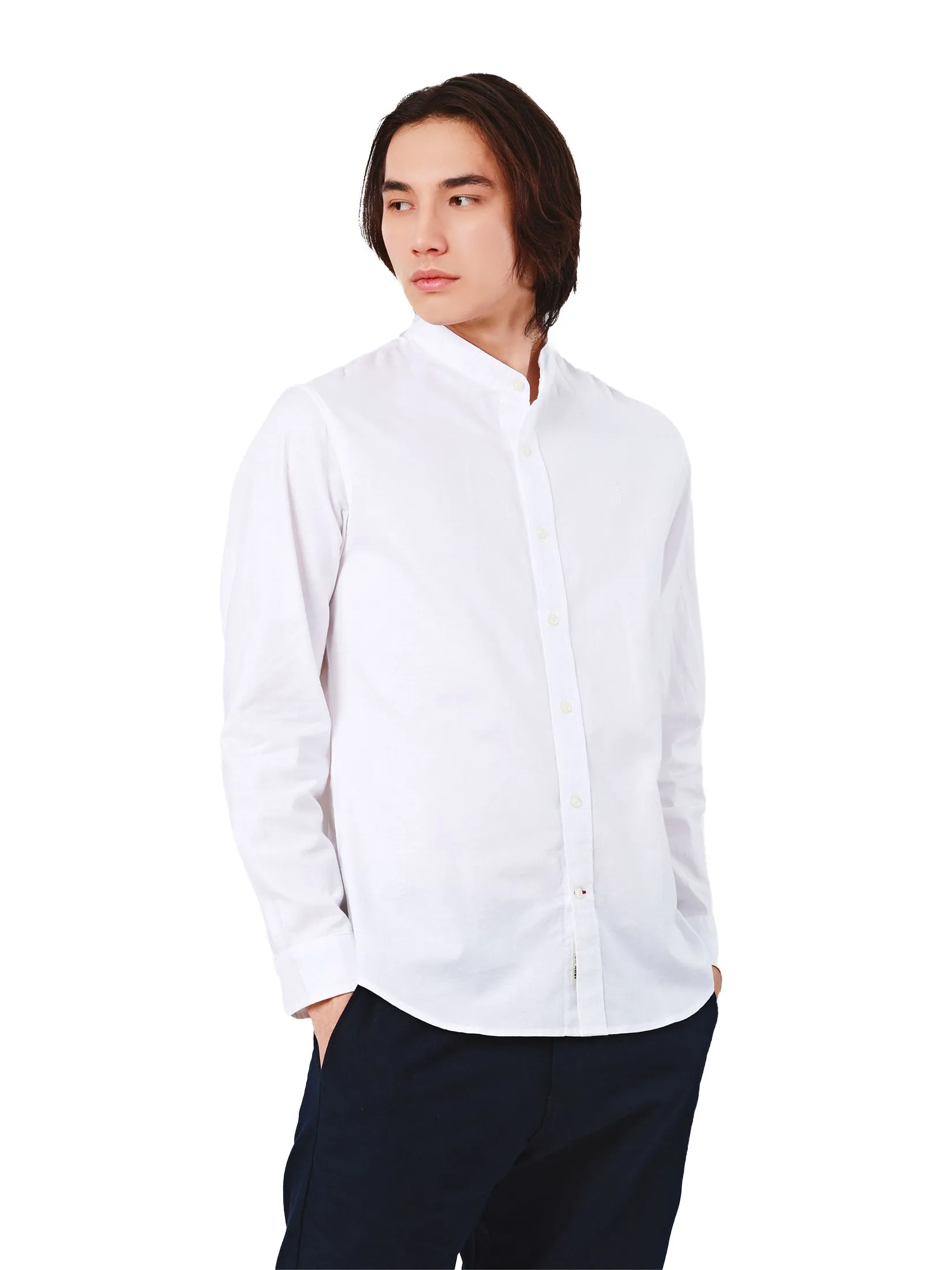 JOHN HENRY Men's Long Sleeves Shirts (Slim Fit) Rejuvenate Vacation White