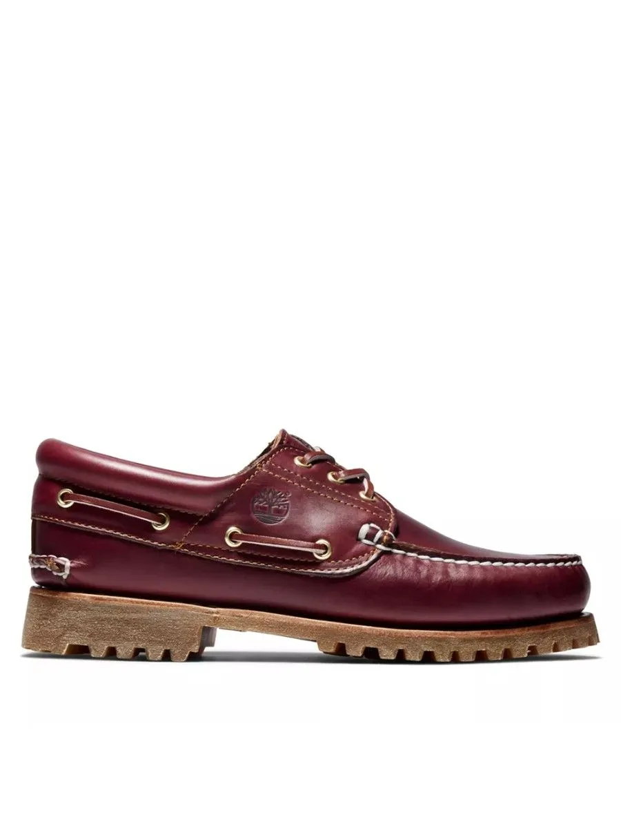 TIMBERLAND MEN'S ICON 3-EYE CLASSIC HANDSEWN LUG SHOES  Burgundy Size - 11 US