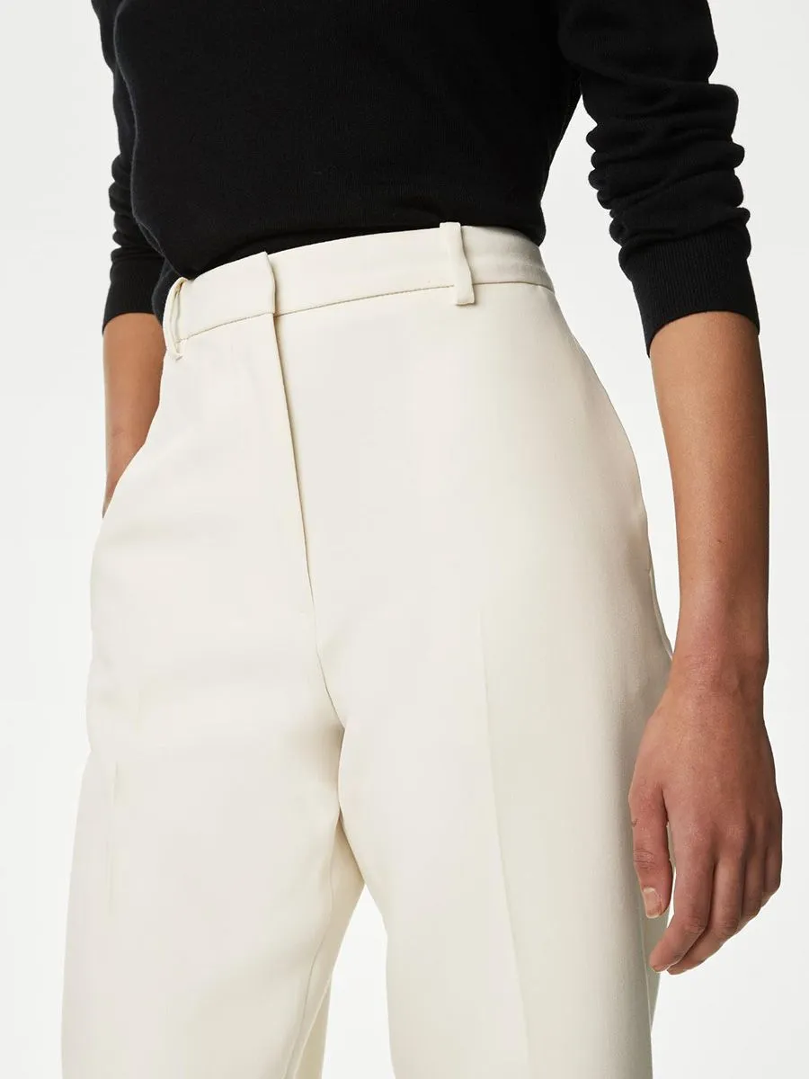 MARKS & SPENCER Women Trousers Straight Leg Ecru