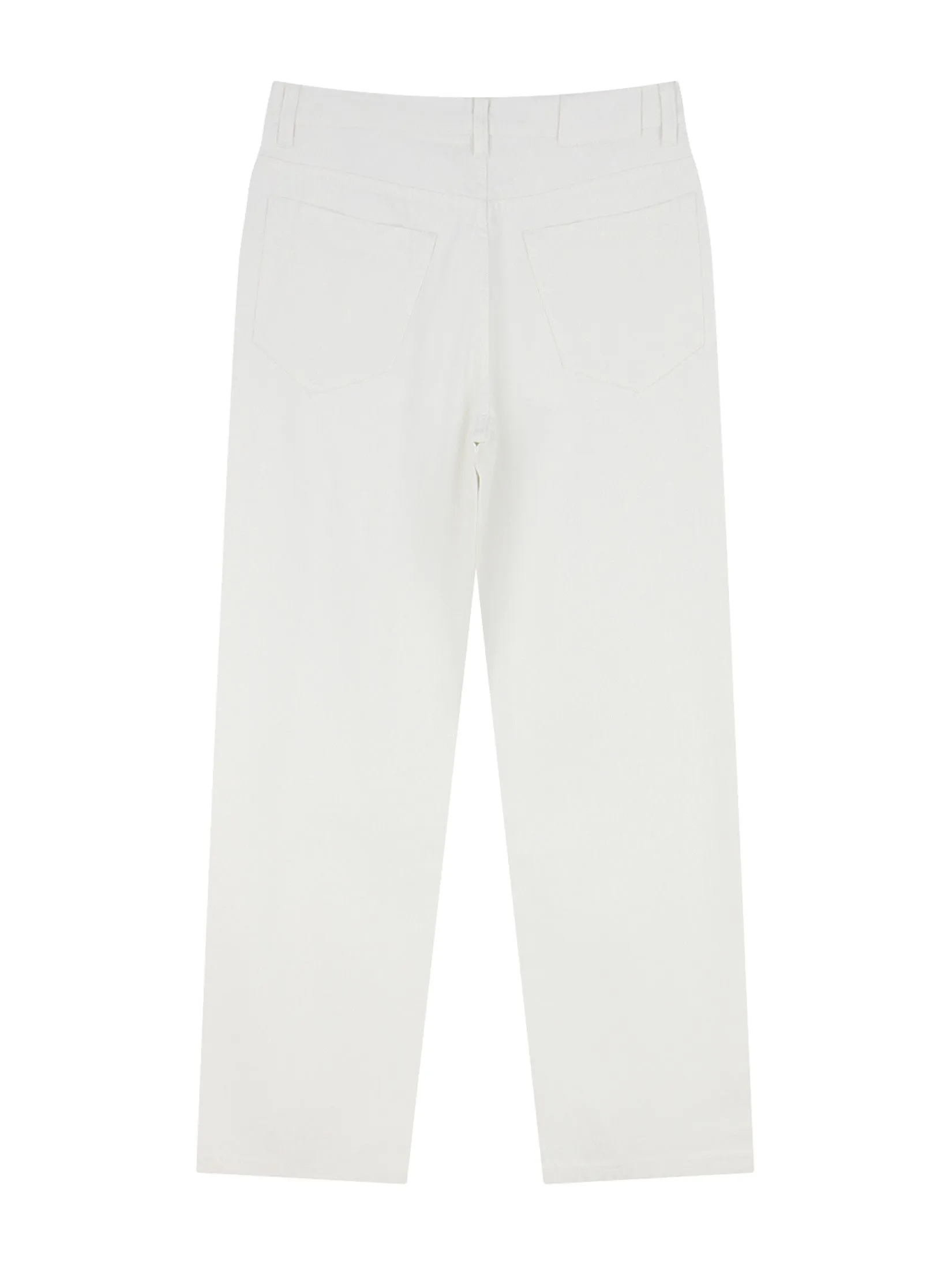 GIORDANO Men's Relaxed Denim Jeans (180° Elastic Waist) White Denim