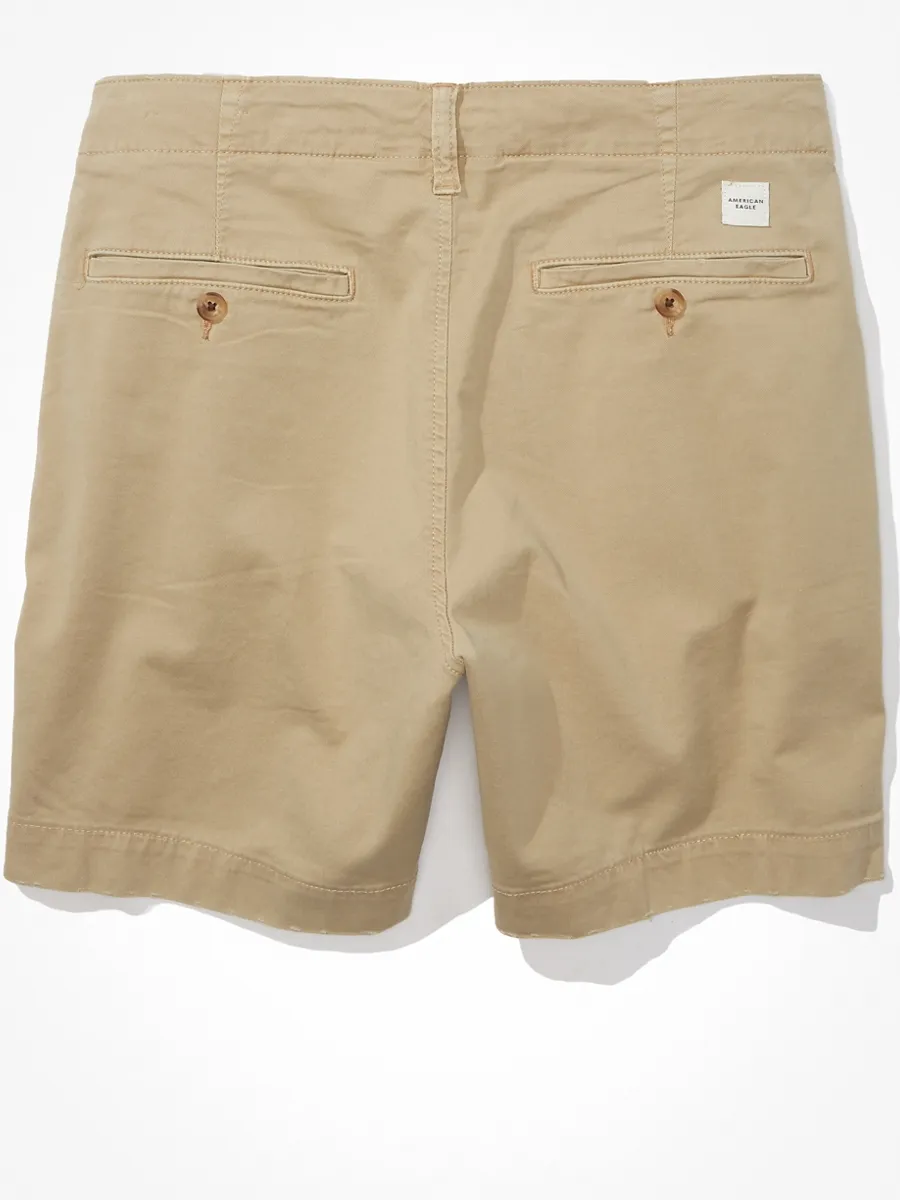 AMERICAN EAGLE MEN 7366 LIVED IN KHAKI 7 IN SHORT 212 KHAKI