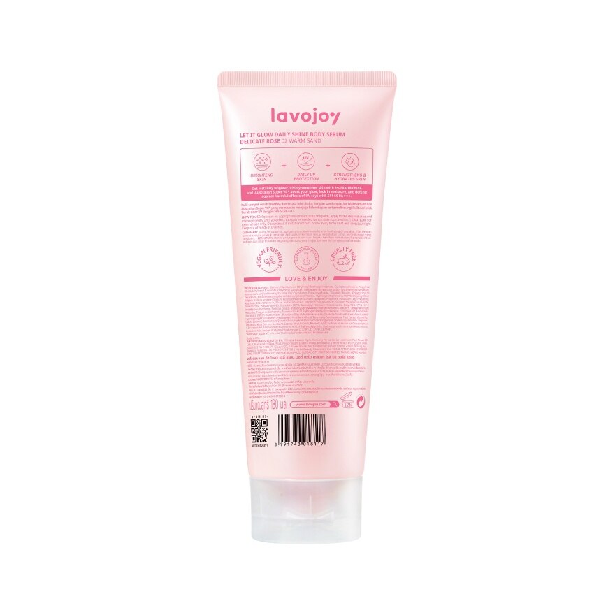 Lavojoy Body Serun Tone Up Delicate Rose 02 Warm Sand SPF50 PA++++ 180 Ml.