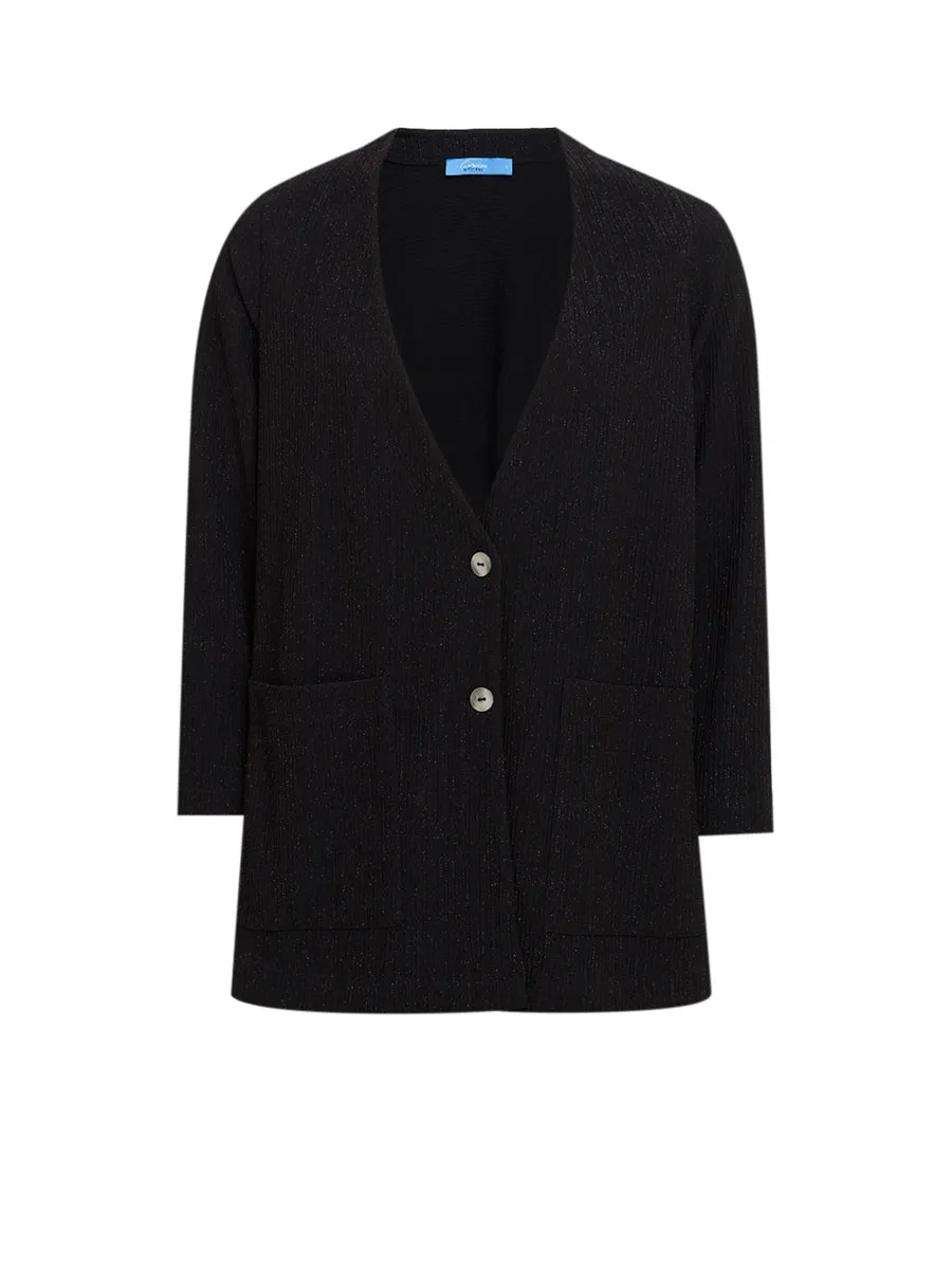 CRUISE BY CHRISTIANA Black Texture Cardigan Knit Top No.CC94P1C6123