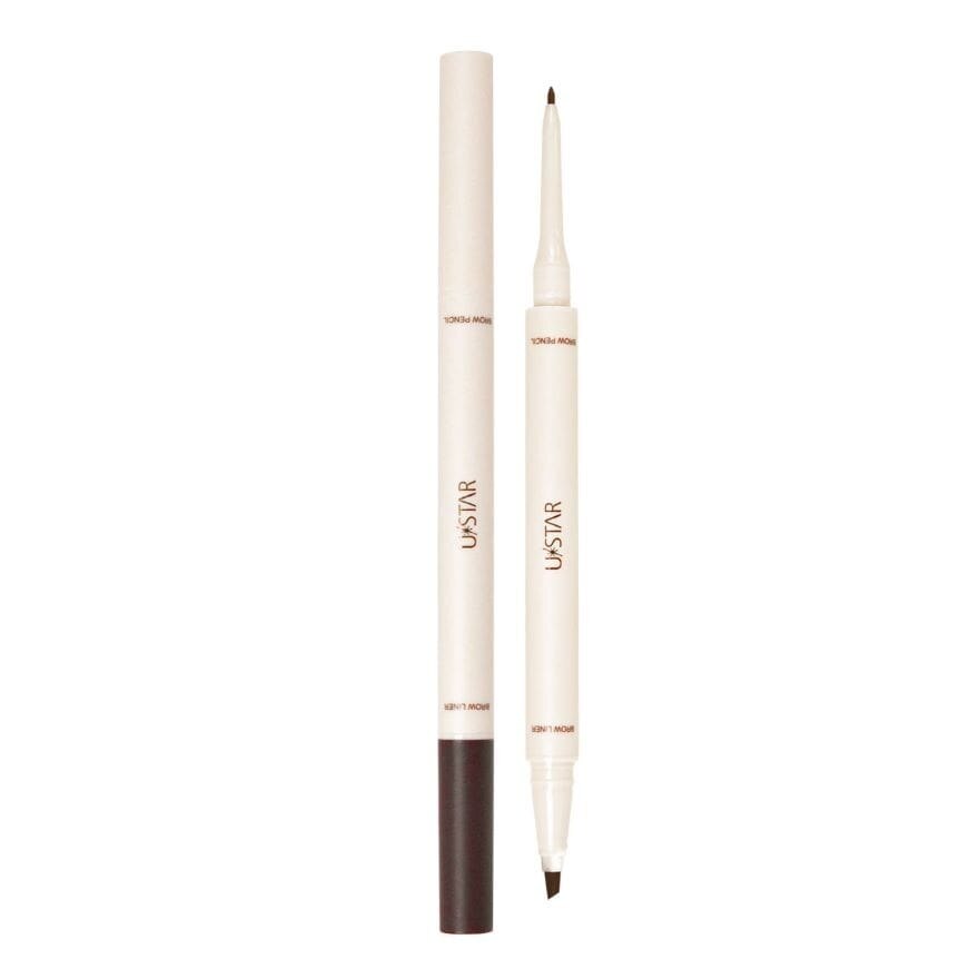 Ustar 2In1 Slim Brow Pencil  Liner 0.57g. Natural Brown