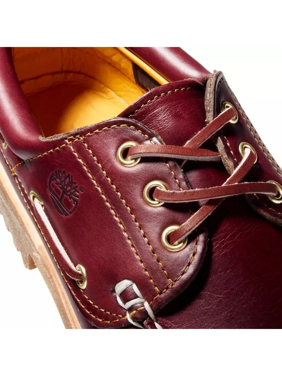 TIMBERLAND MEN'S ICON 3-EYE CLASSIC HANDSEWN LUG SHOES  Burgundy