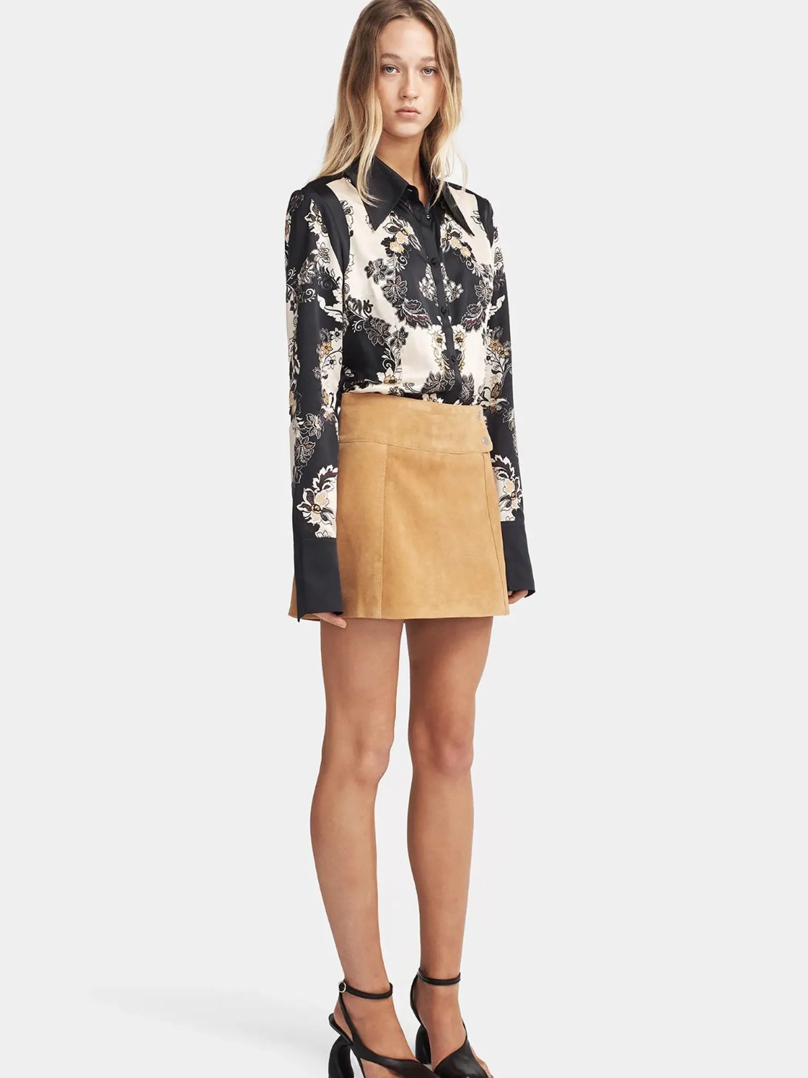 HANSEN & GRETEL Women Suede Skirt Dixie Caramel