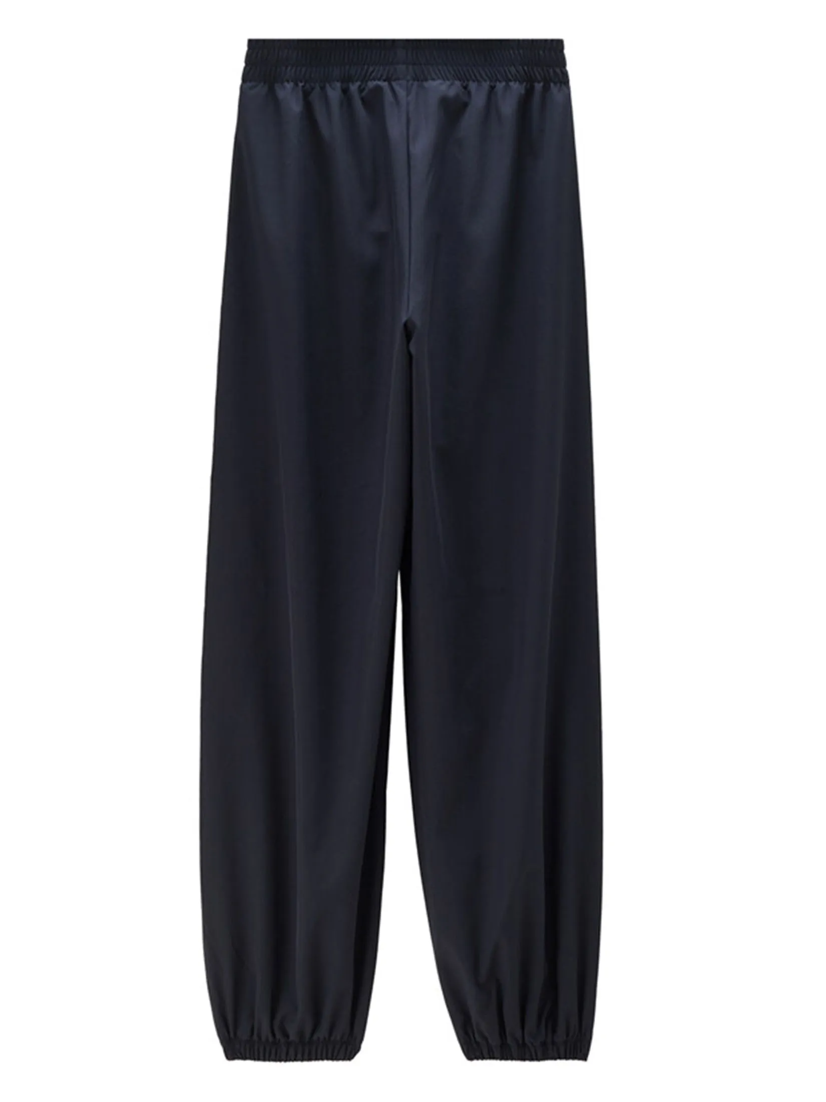 GIORDANO Women's Online Exclusive Elastic Waist Printed Joggers Navy Blue