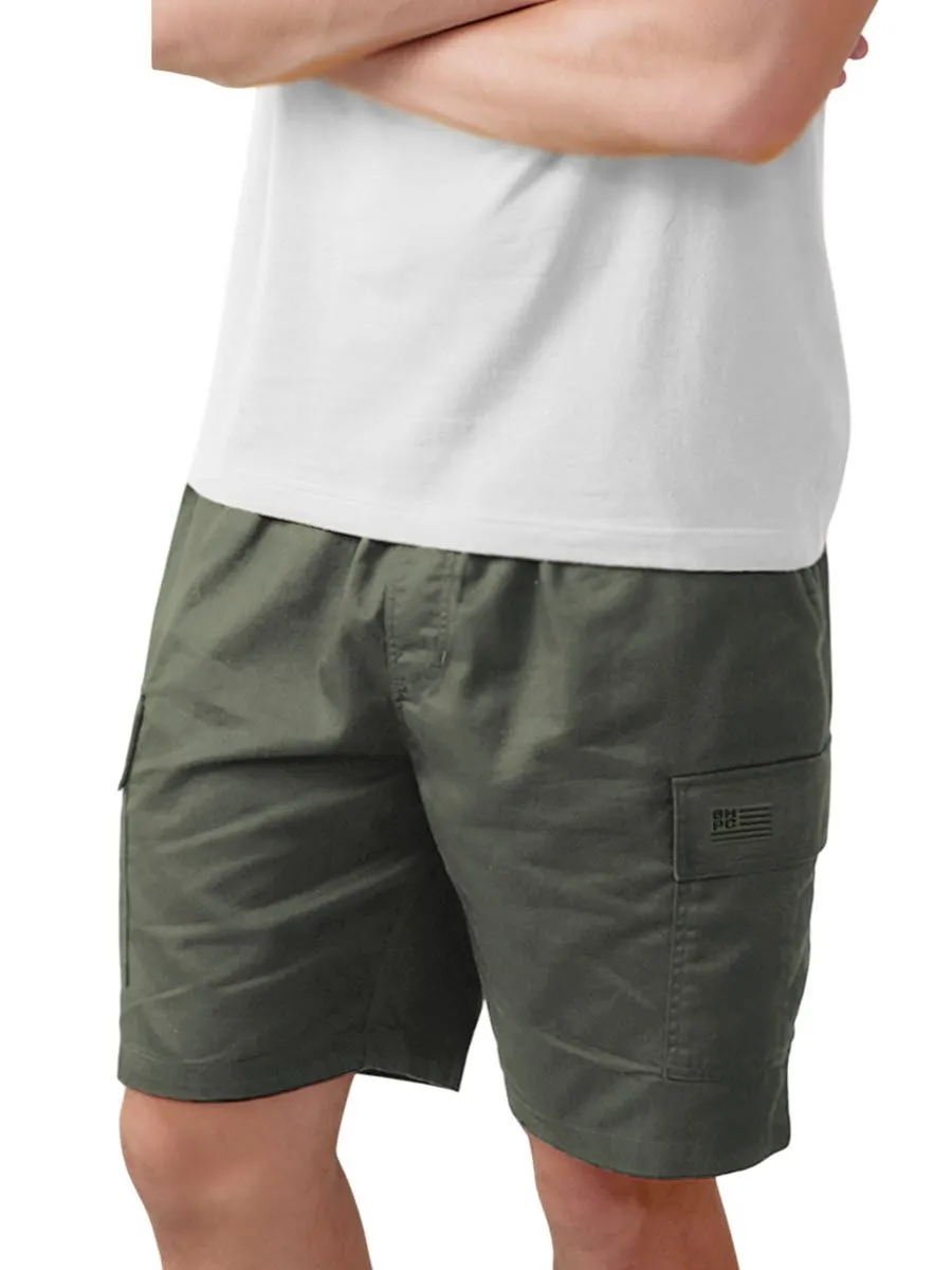 BEVERLY HILLS POLO CLUB Army Green Men Easy CARGO Shorts Model BS2G020 Size - L