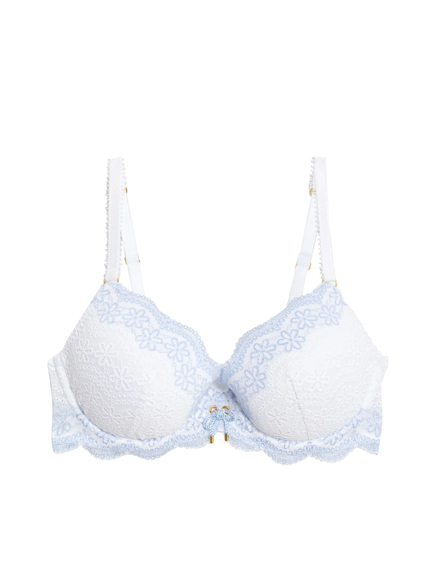 MARKS & SPENCER Women Plunge Bra Lova Lace Wired White