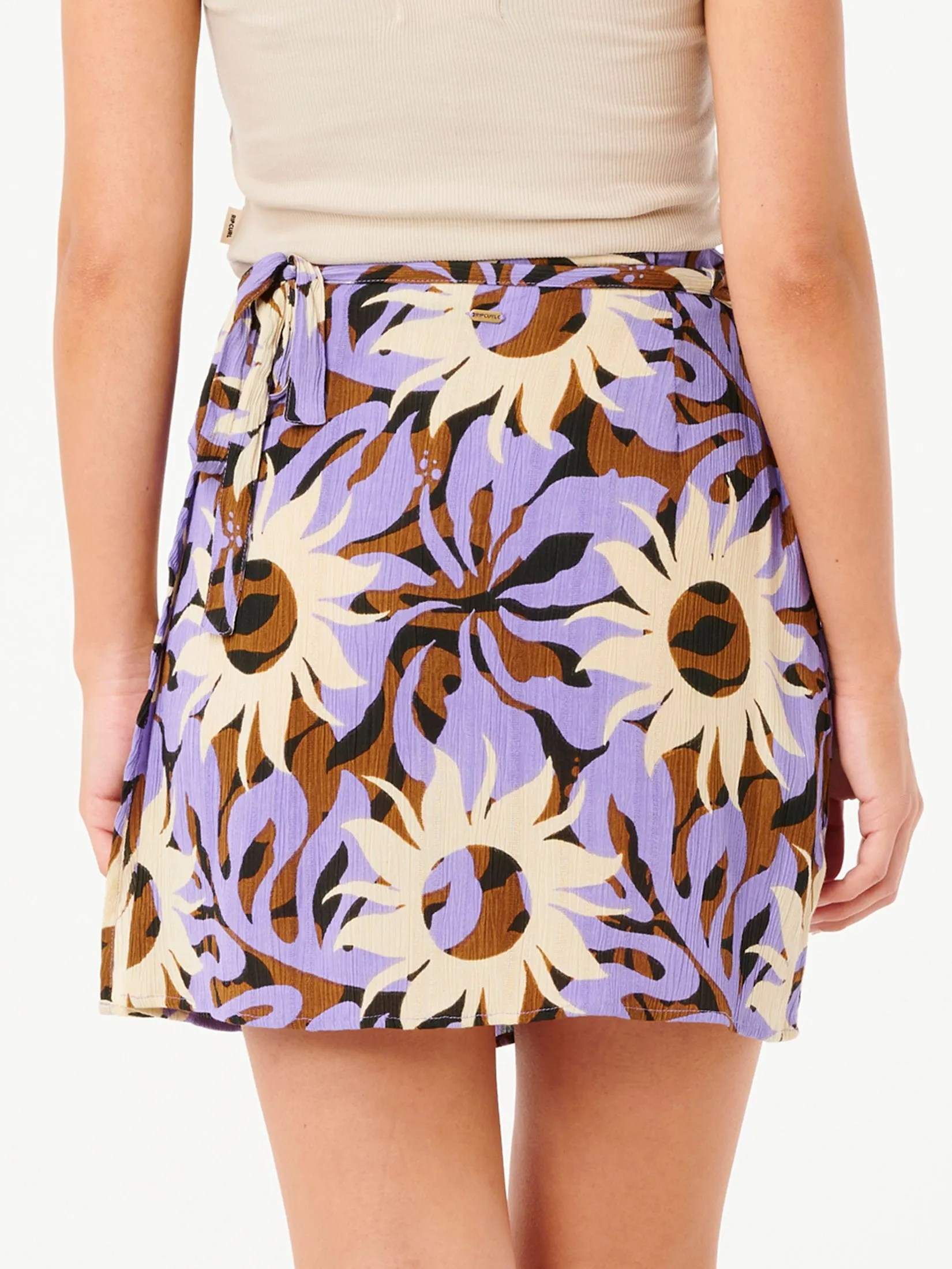RIP CURL Women Mini Wrap Skirt Sun Drenched Multi-Color
