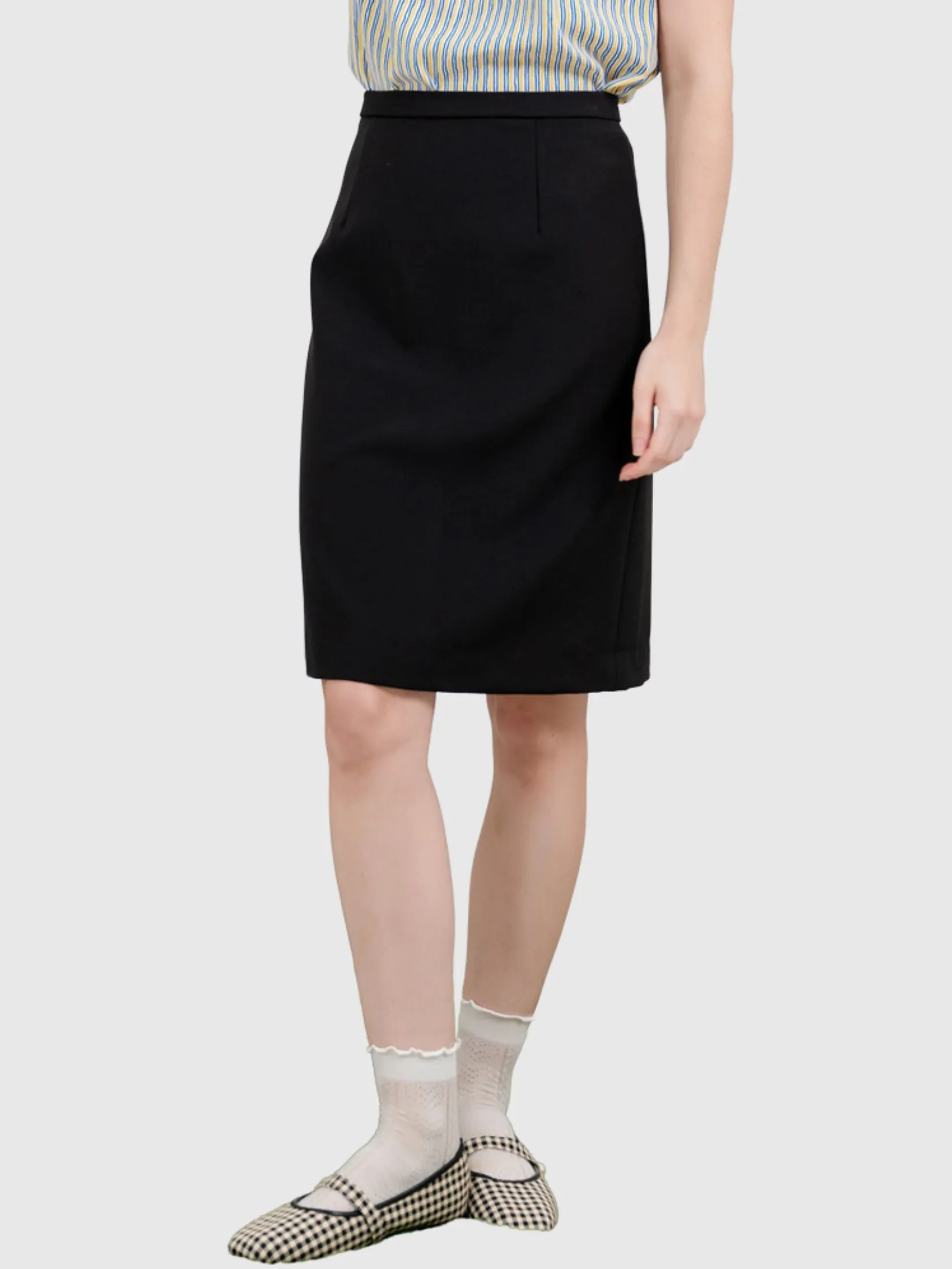 AMILA Women Skirt Short Suiting Spendex Black