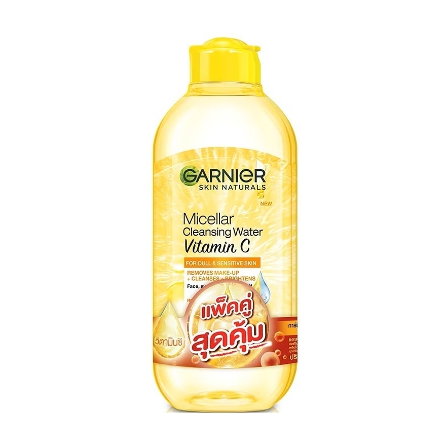 Garnier Skin Naturals Micellar Cleansing Water Vitamin C 400 Ml.Twin Pack - Yellow