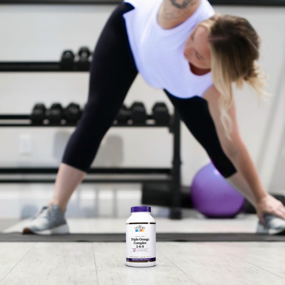21st Century, тройной комплекс омега-3-6-9, 180 капсул, покрытых кишечнорастворимой оболочкой