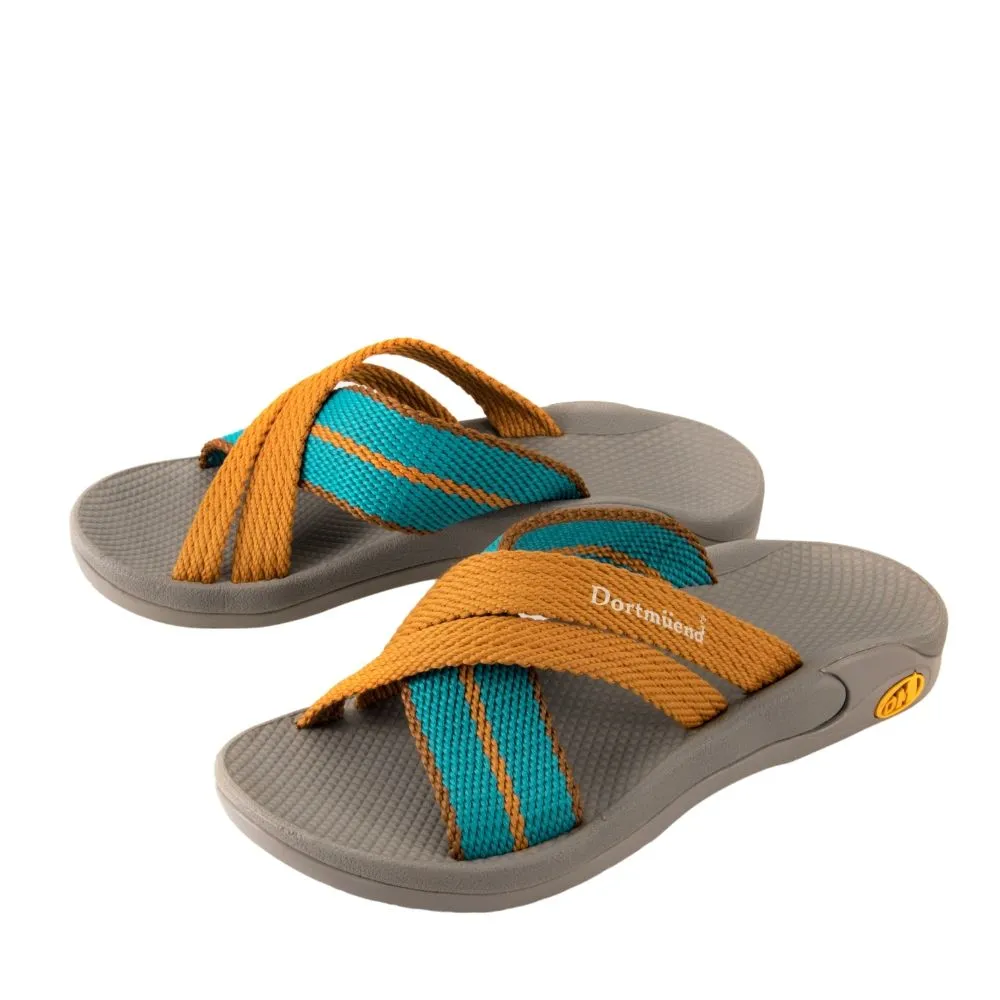 DORTMUEND Tan-Forest Green - The Orthotics Sandals CC211-0876