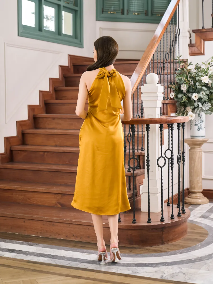 ROSE THE LABEL Gold Eliza Dress