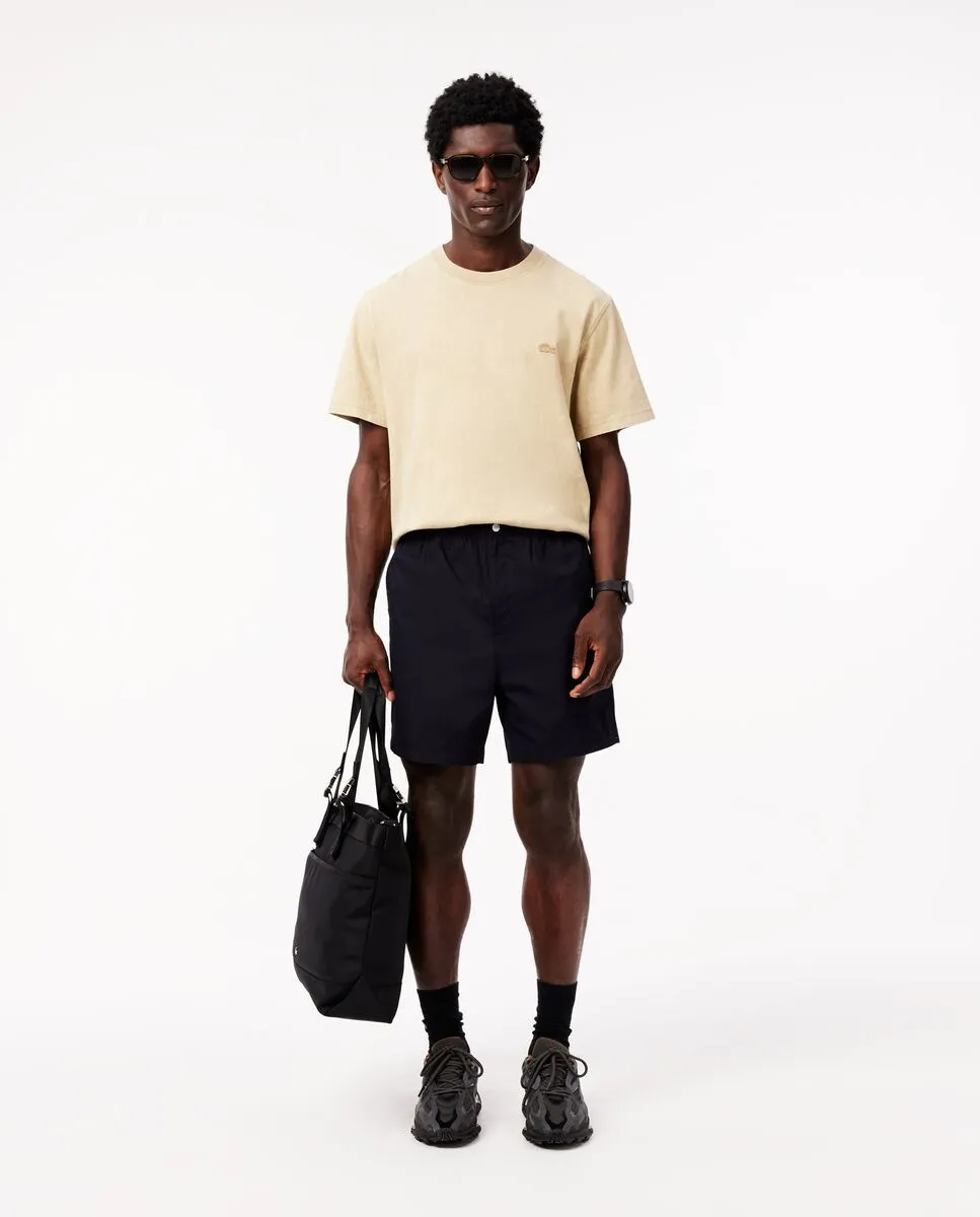 LACOSTE Relaxed Fit Poplin Shorts Blue