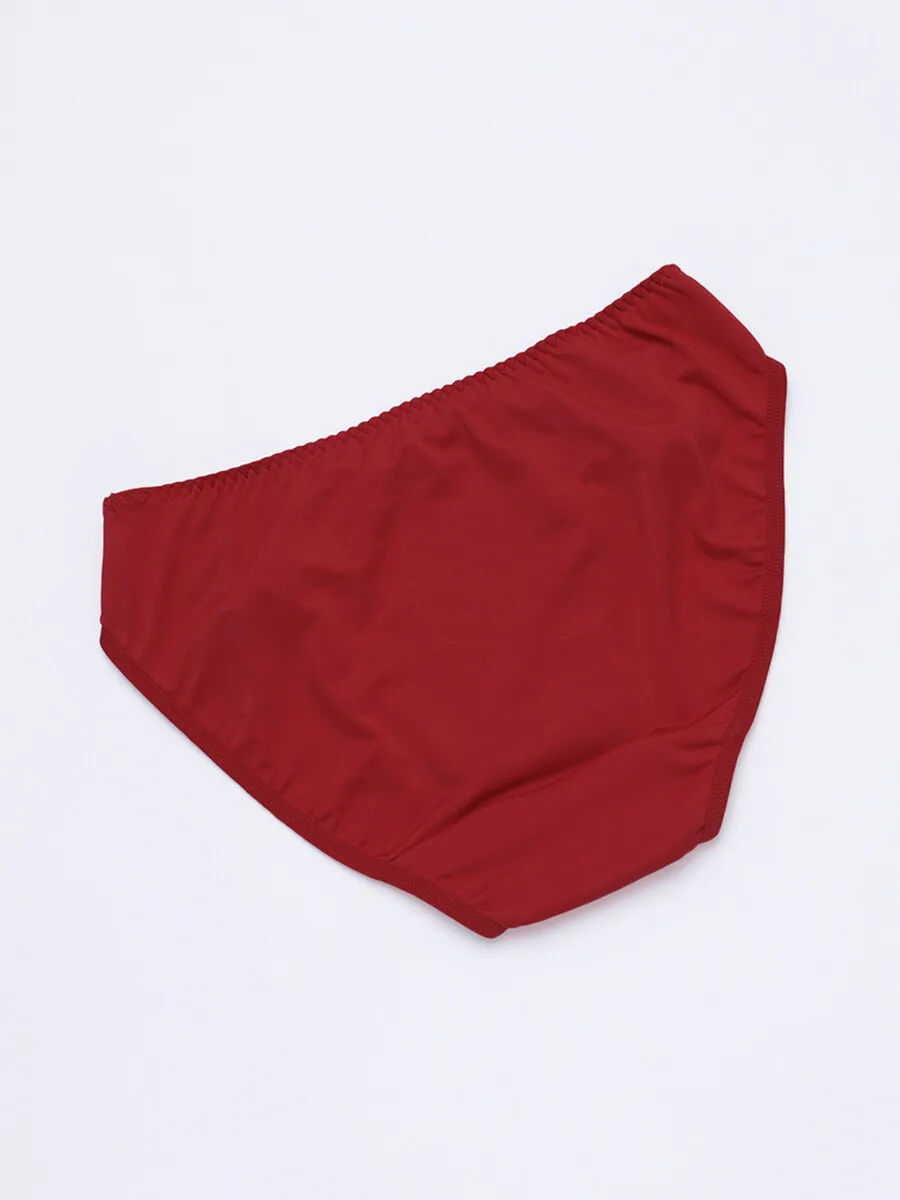 SABINA Panty Bikini Woman Modern V - Dark Red